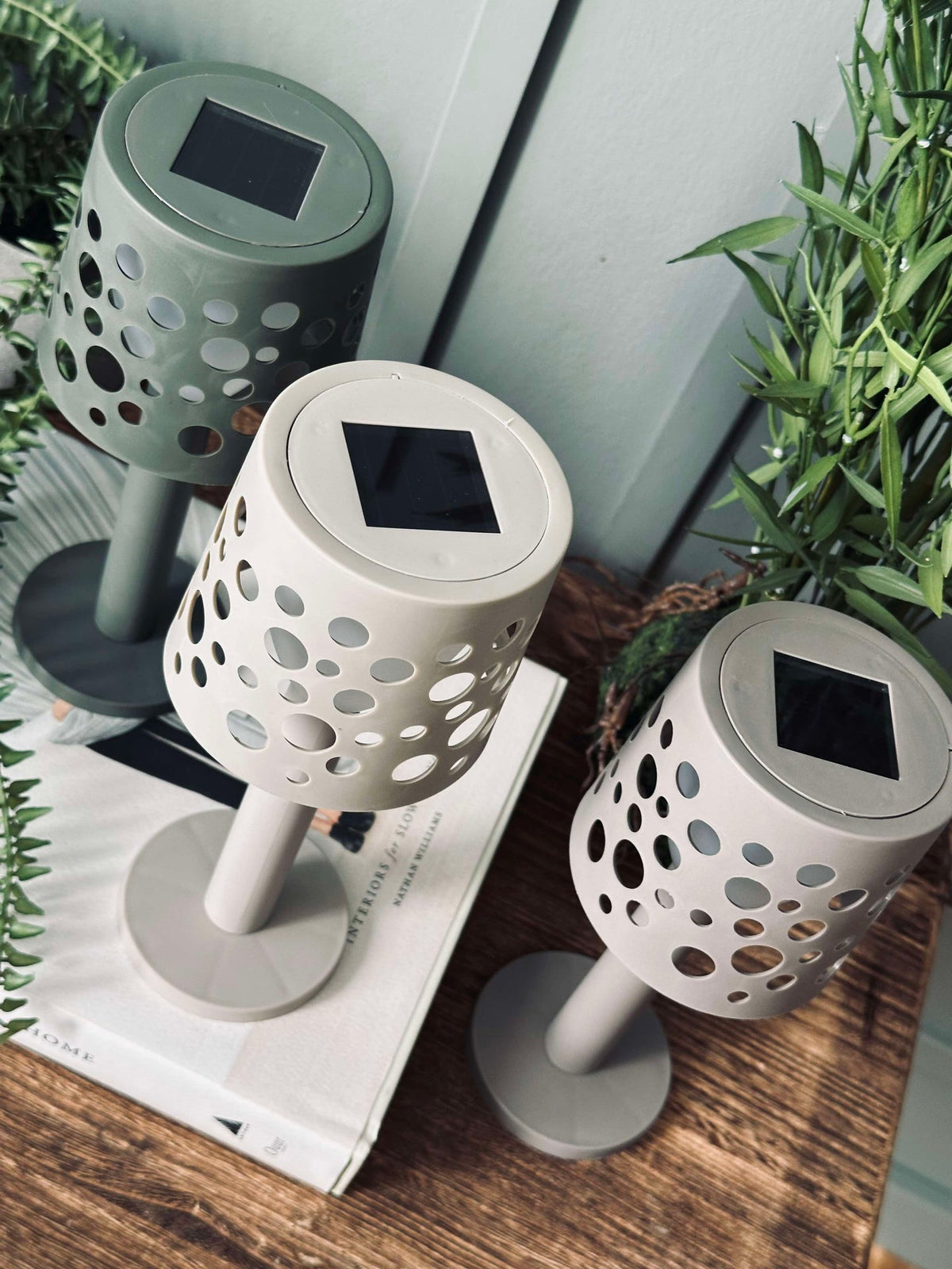 Lampe de table à énergie solaire - Beige foncé