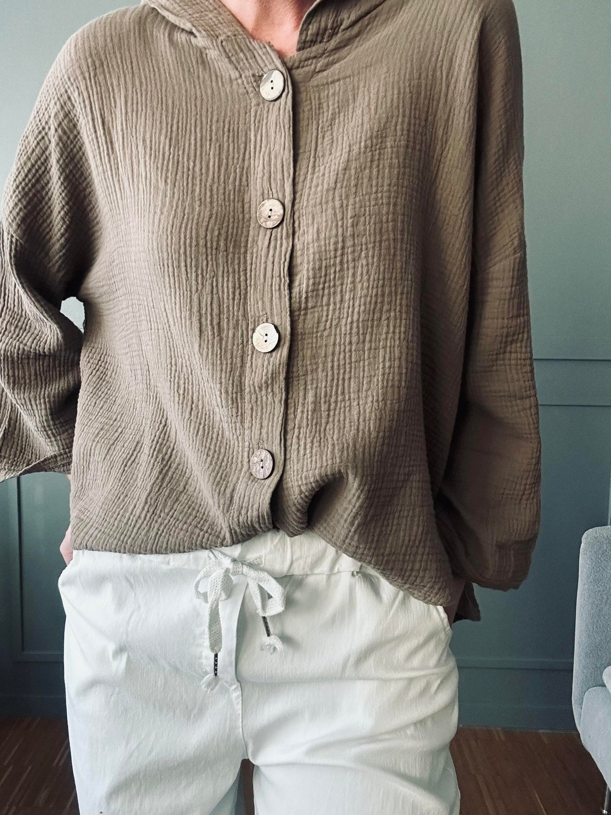 Pantalon avec stretch Blanc – plus onesize 40-48
