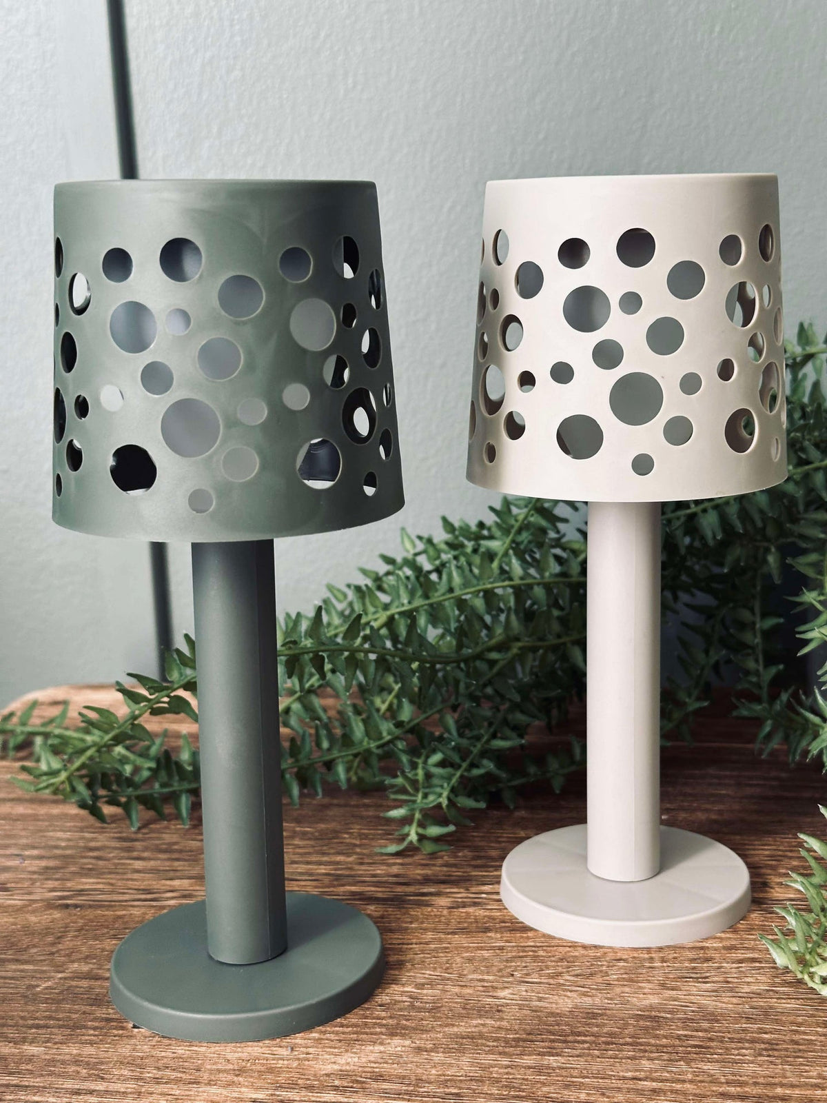 Lampe de table avec cellules solaires - Beige clair