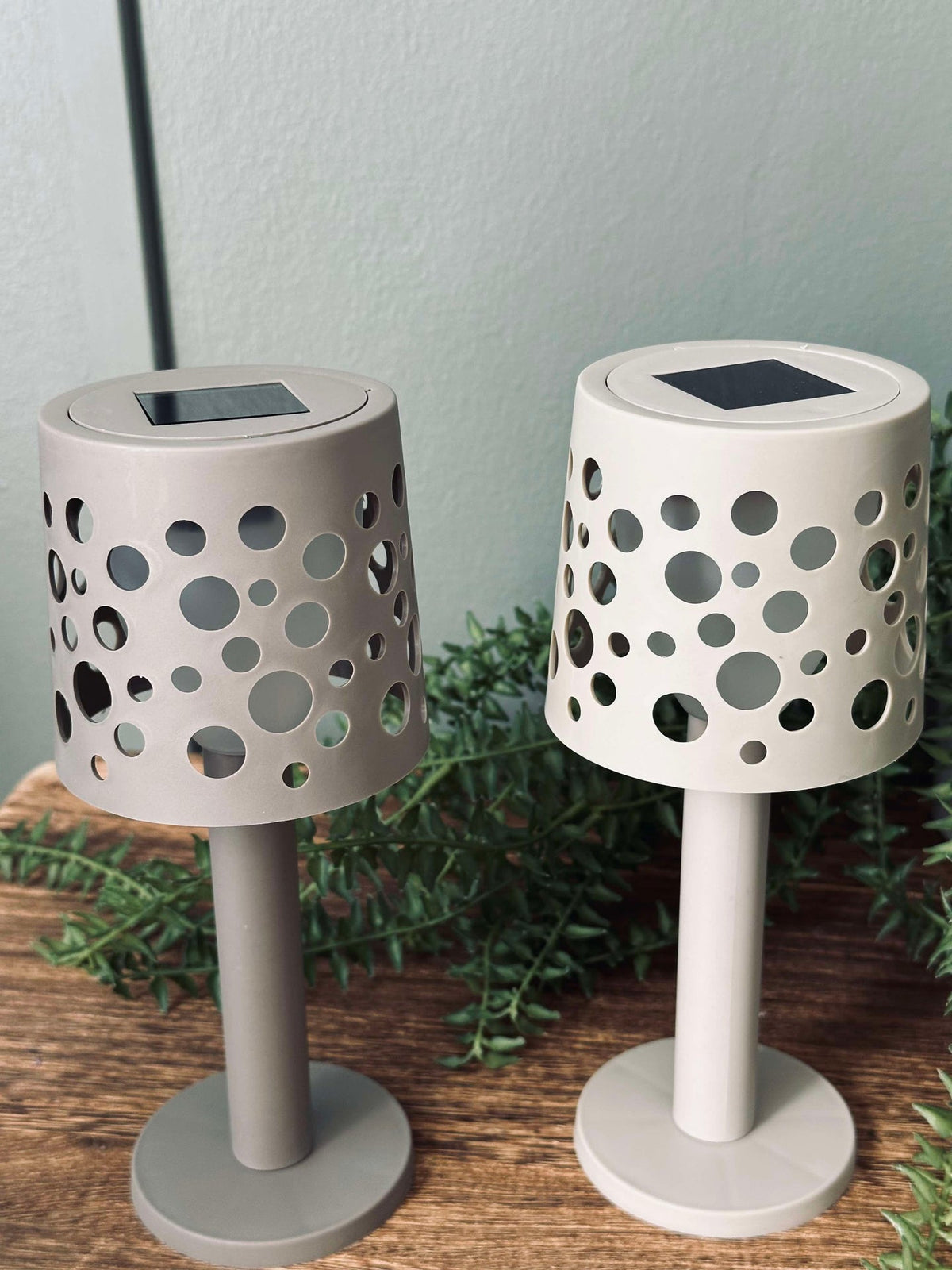 Lampe de table avec cellules solaires - Beige clair