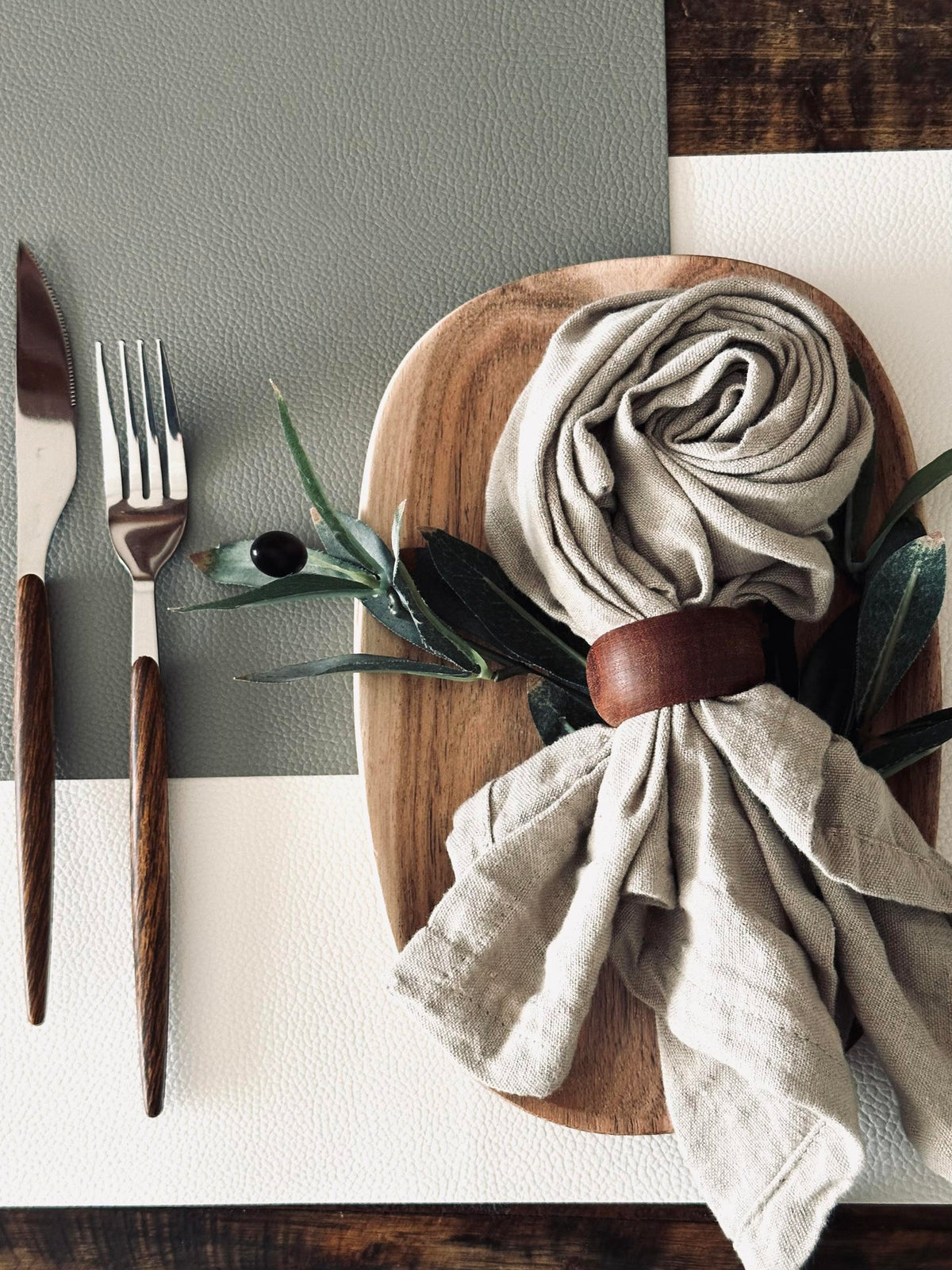 Set de table – Réversible Gris / lin