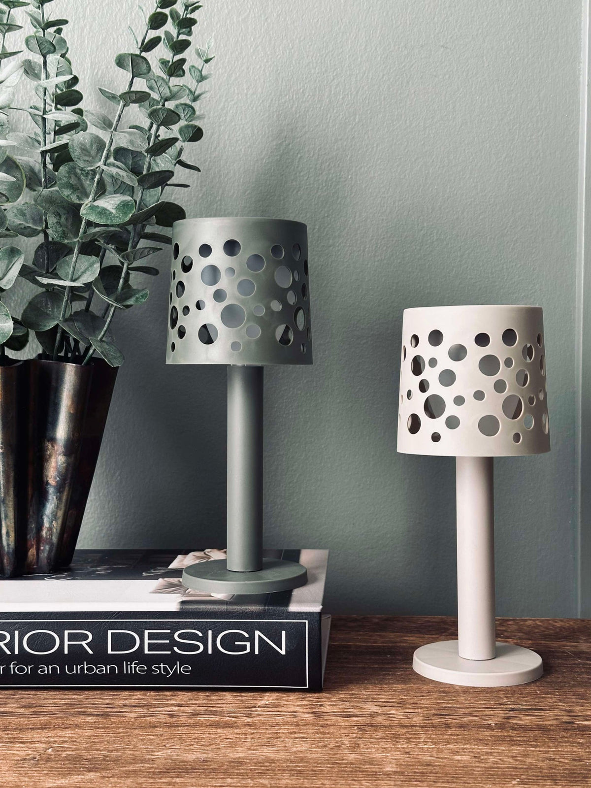 Lampe de table avec cellules solaires - Beige clair