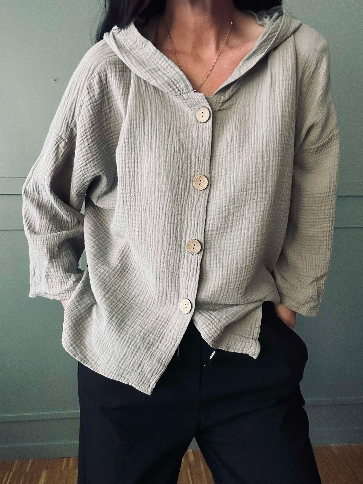 Cardigan en coton gaufré léger - Beige