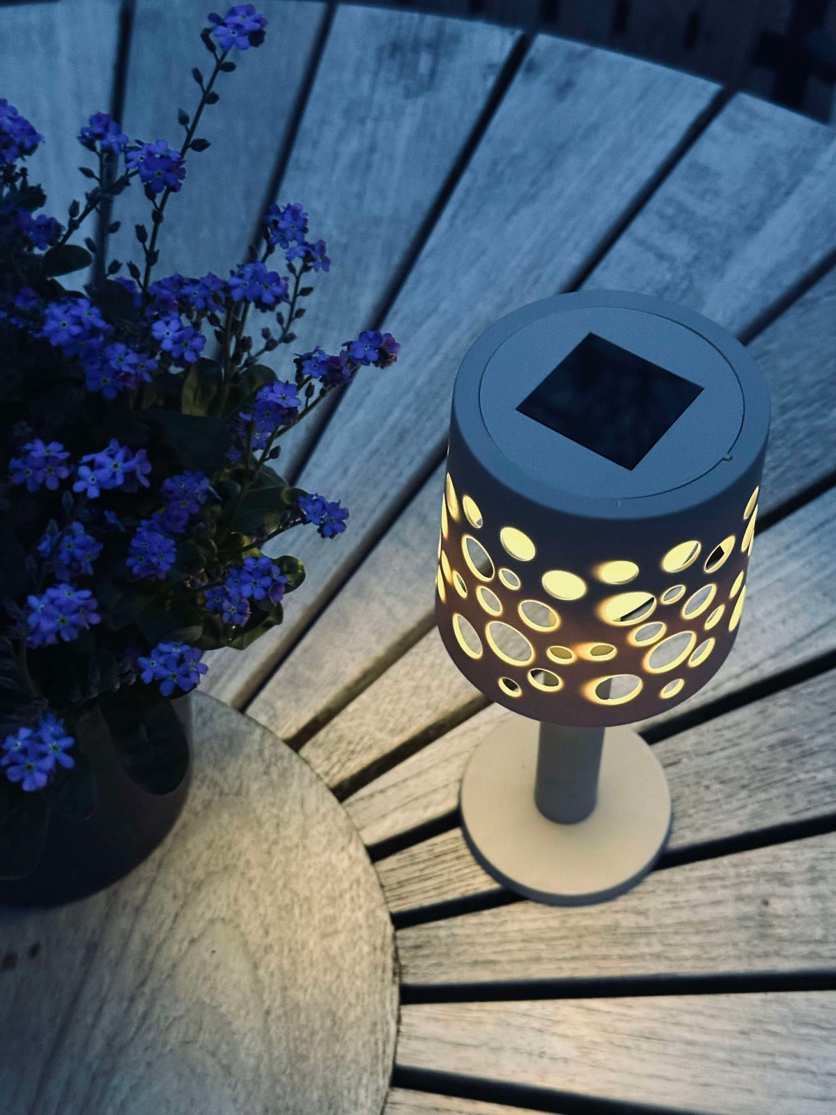 Lampe de table avec cellules solaires - Beige clair
