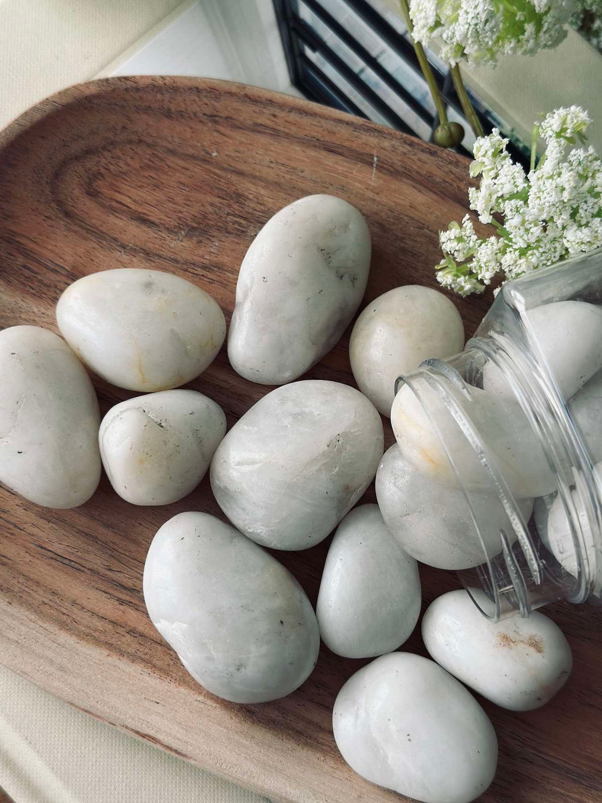 Galets décoratifs - 850 grammes MIX white