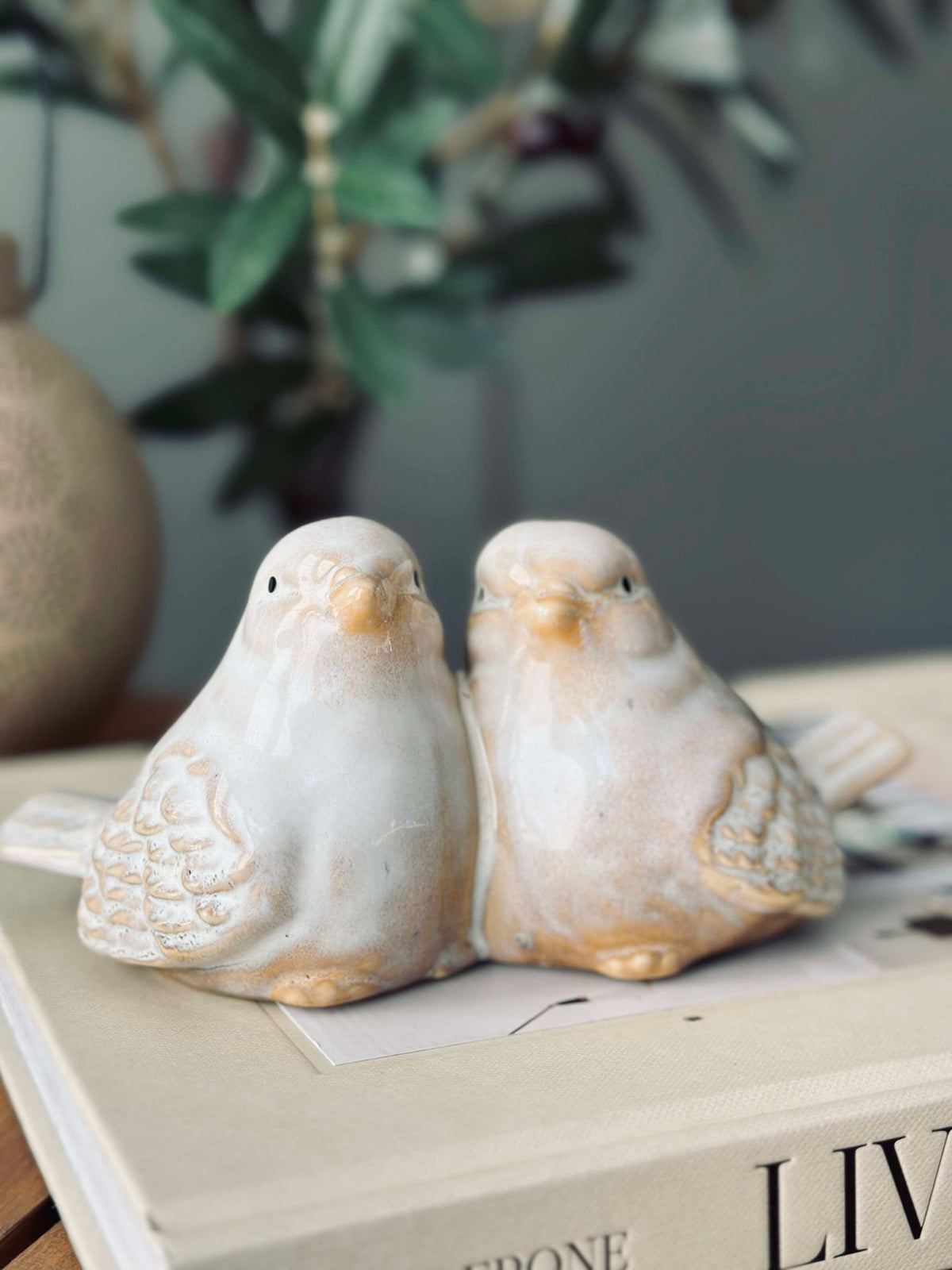 Paire d’oiseaux - Beige