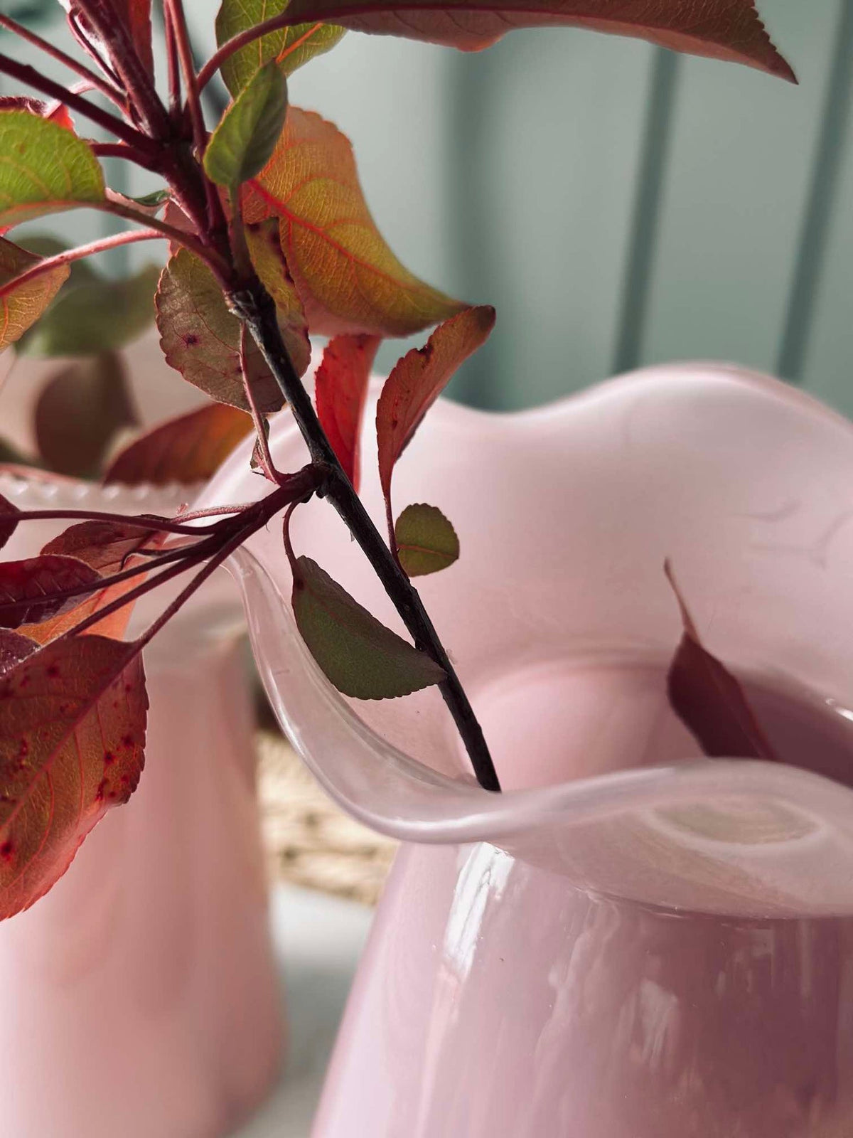 Vase pour jacinthe avec bord fleuri - Rose