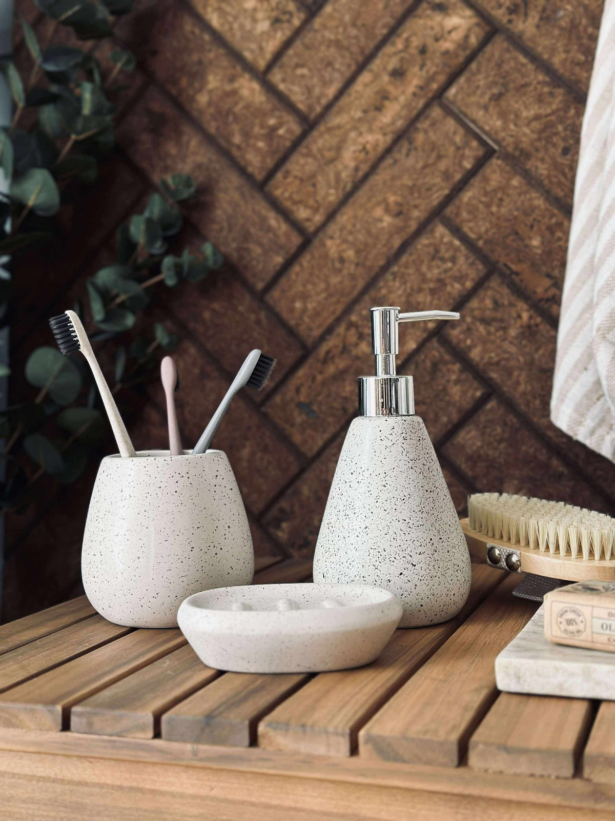 Set de salle de bain en 3 pièces - Nature