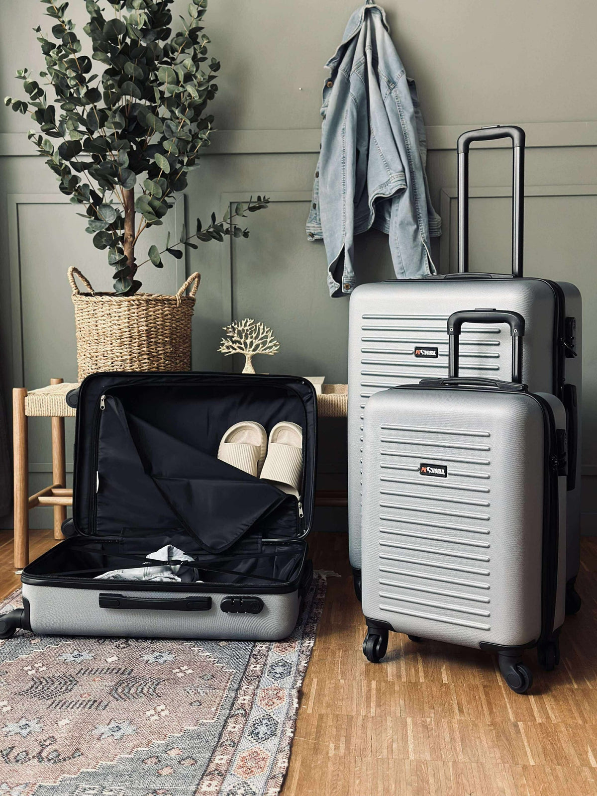 Ensemble de valises LUX Silver - lot de 3 pièces