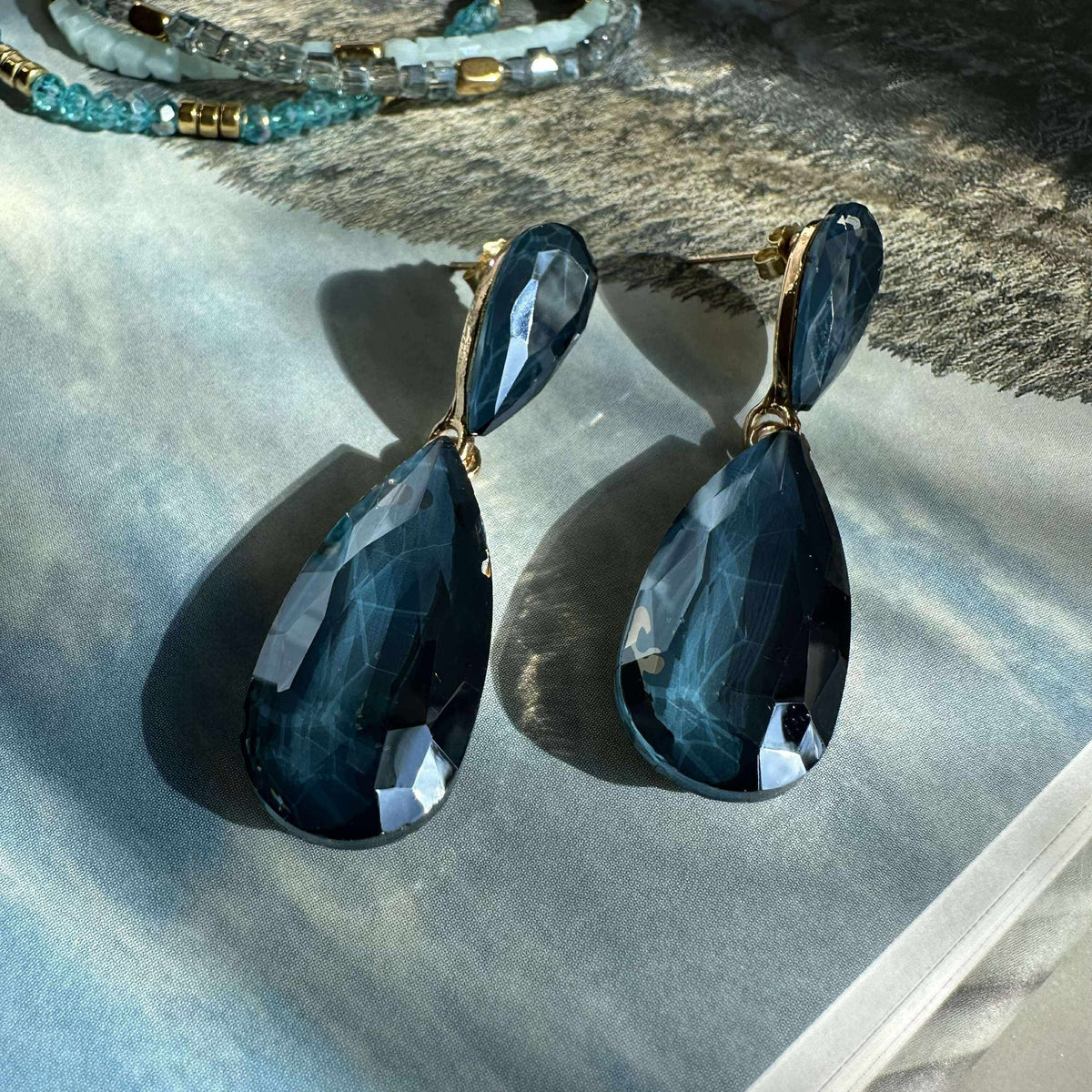 Boucles d’oreilles Maise goutte - Bleu roi