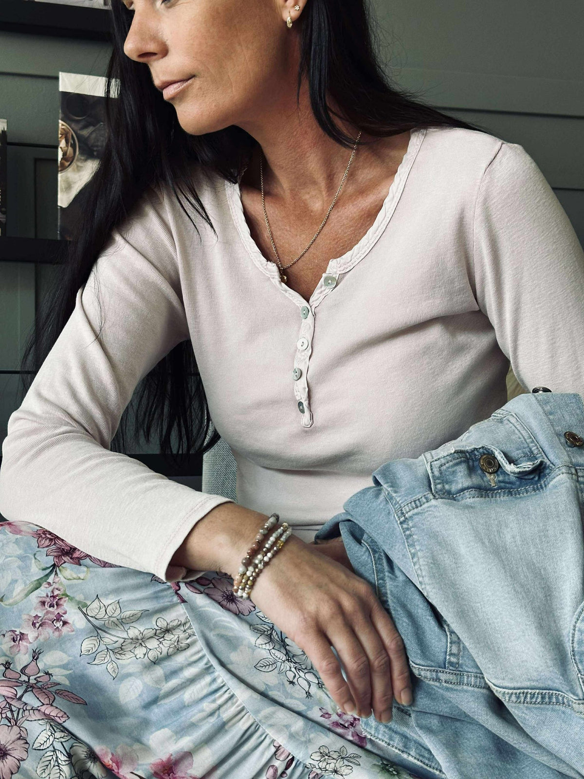 Blouse basique avec boutons – Rose