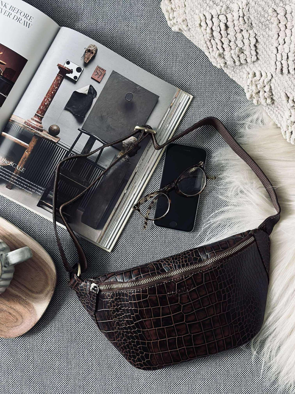 Bumbag brown croco