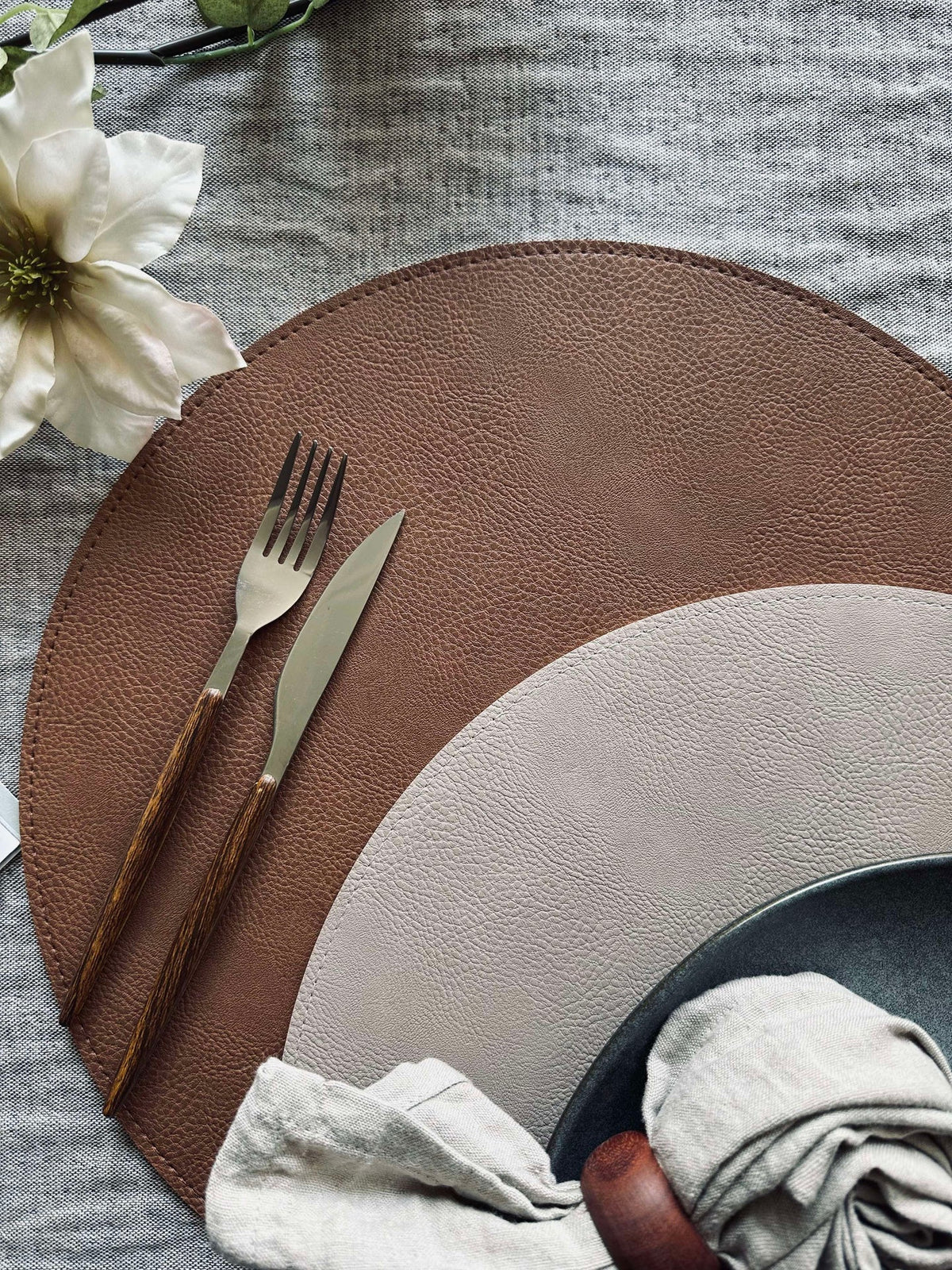 Set de table réversible - Tobacco/Sand
