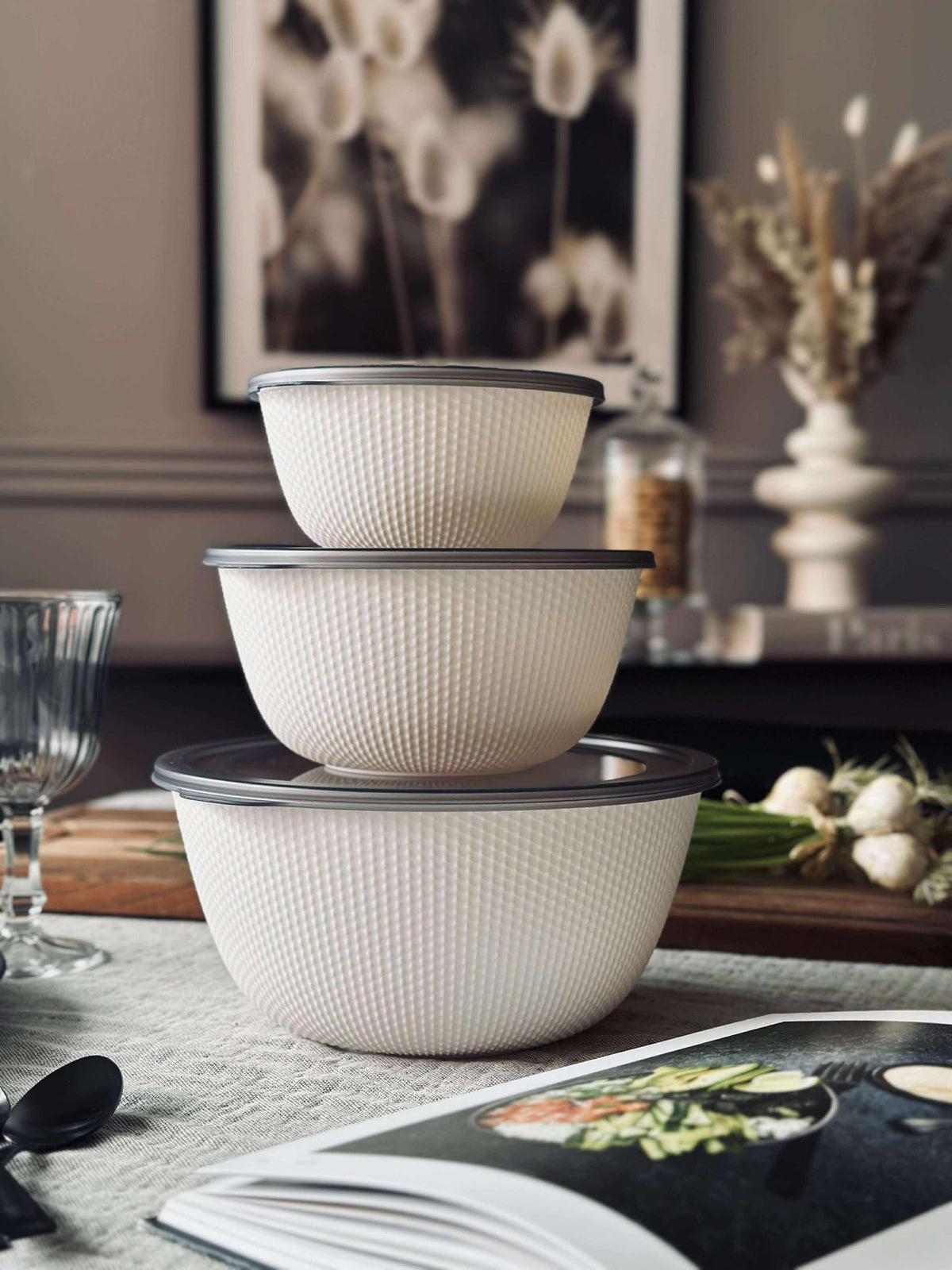 Boîtes avec couvercle - Lot de 3 pcs. White