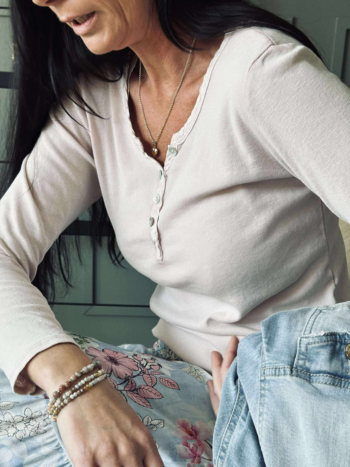 Blouse basique avec boutons – Rose