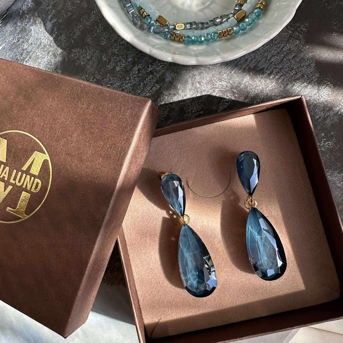 Boucles d’oreilles Maise goutte - Bleu roi