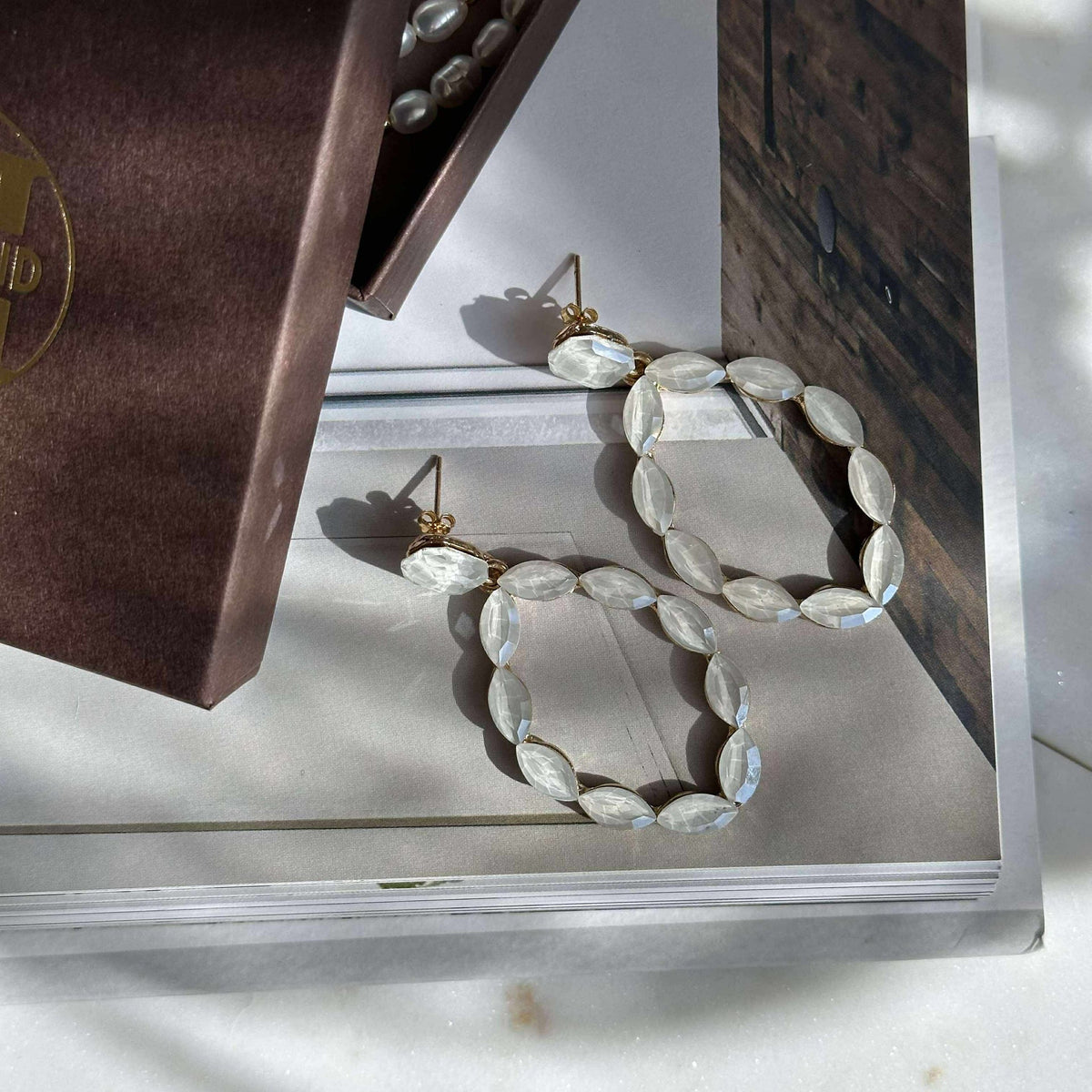 Boucles d’oreilles Melrose - Blanc cassé