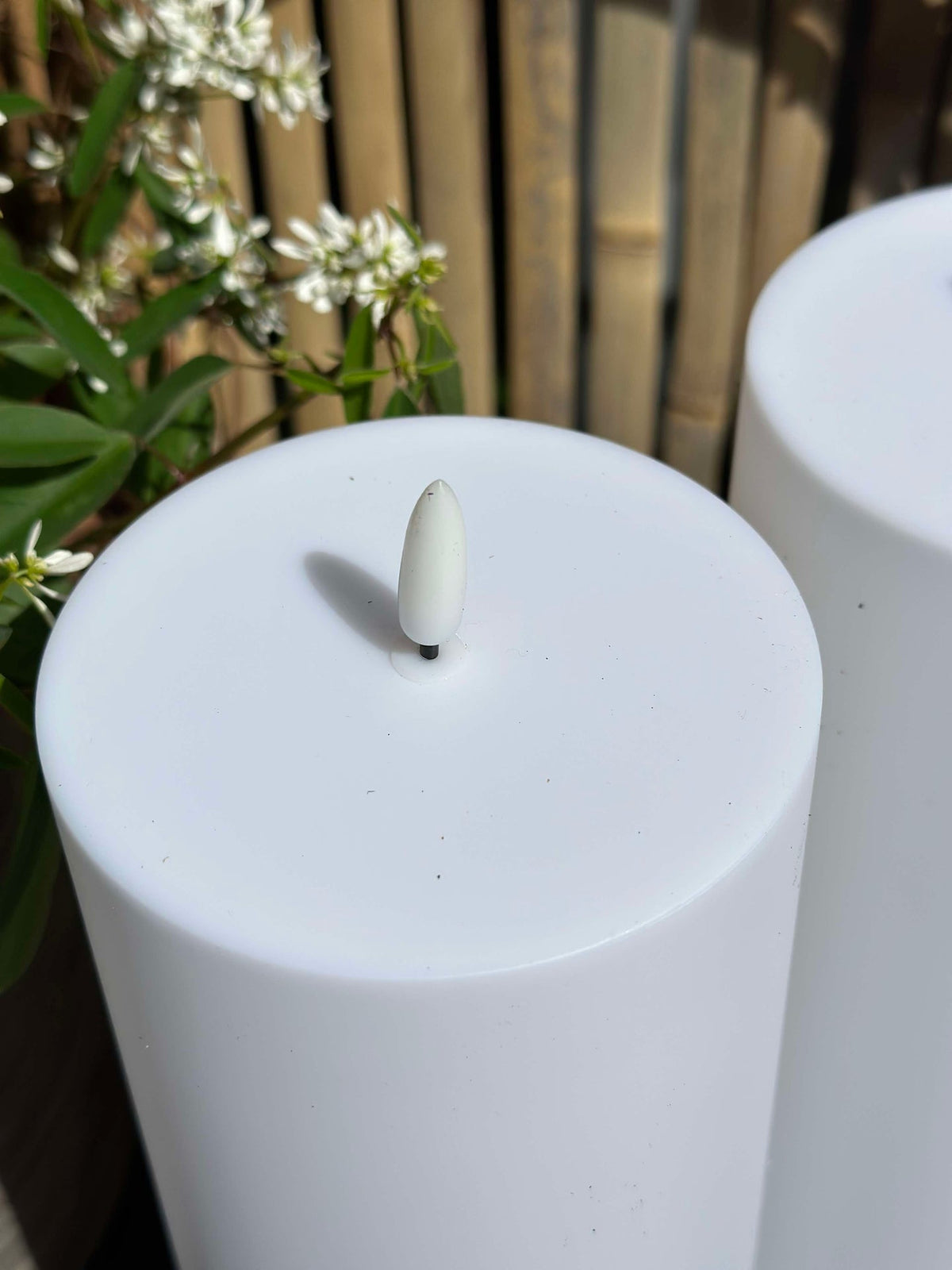 Bougies piliers LED d'extérieur XL H 25 cm - lot de 2 avec télécommande