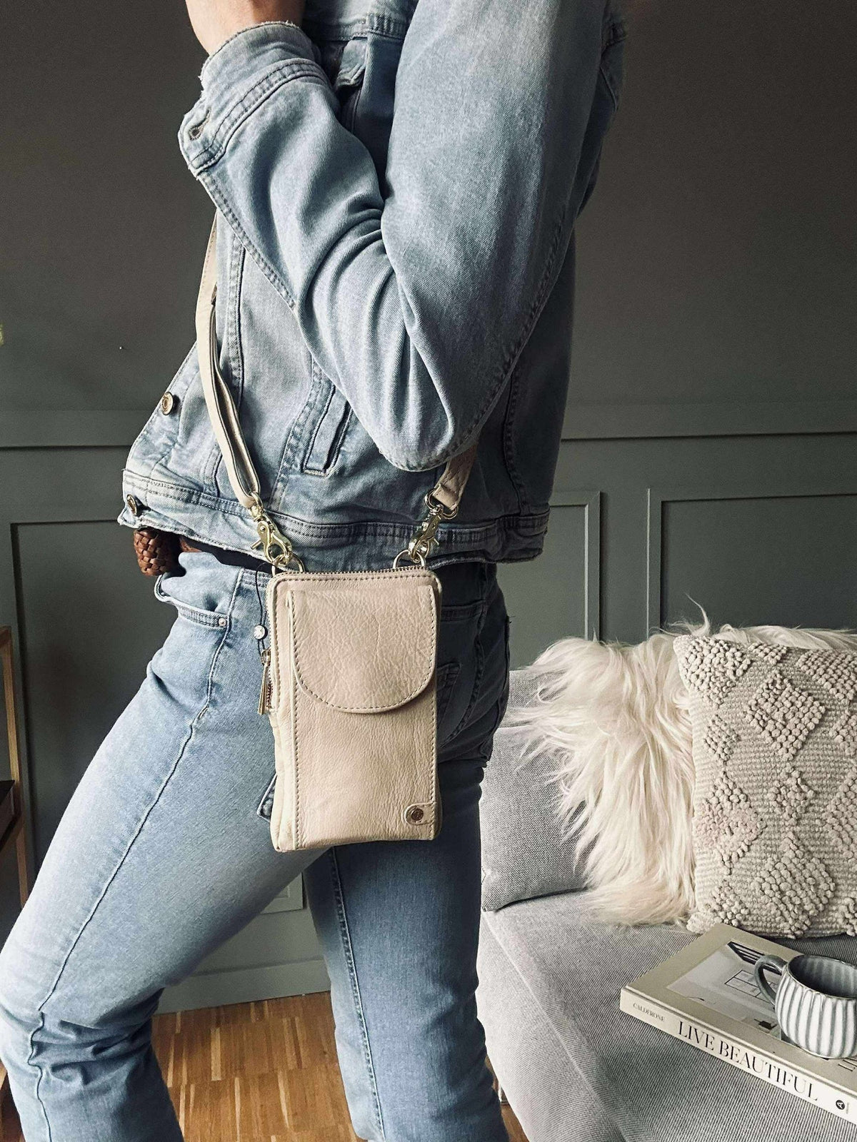 Sac pour téléphone - Sand / gold