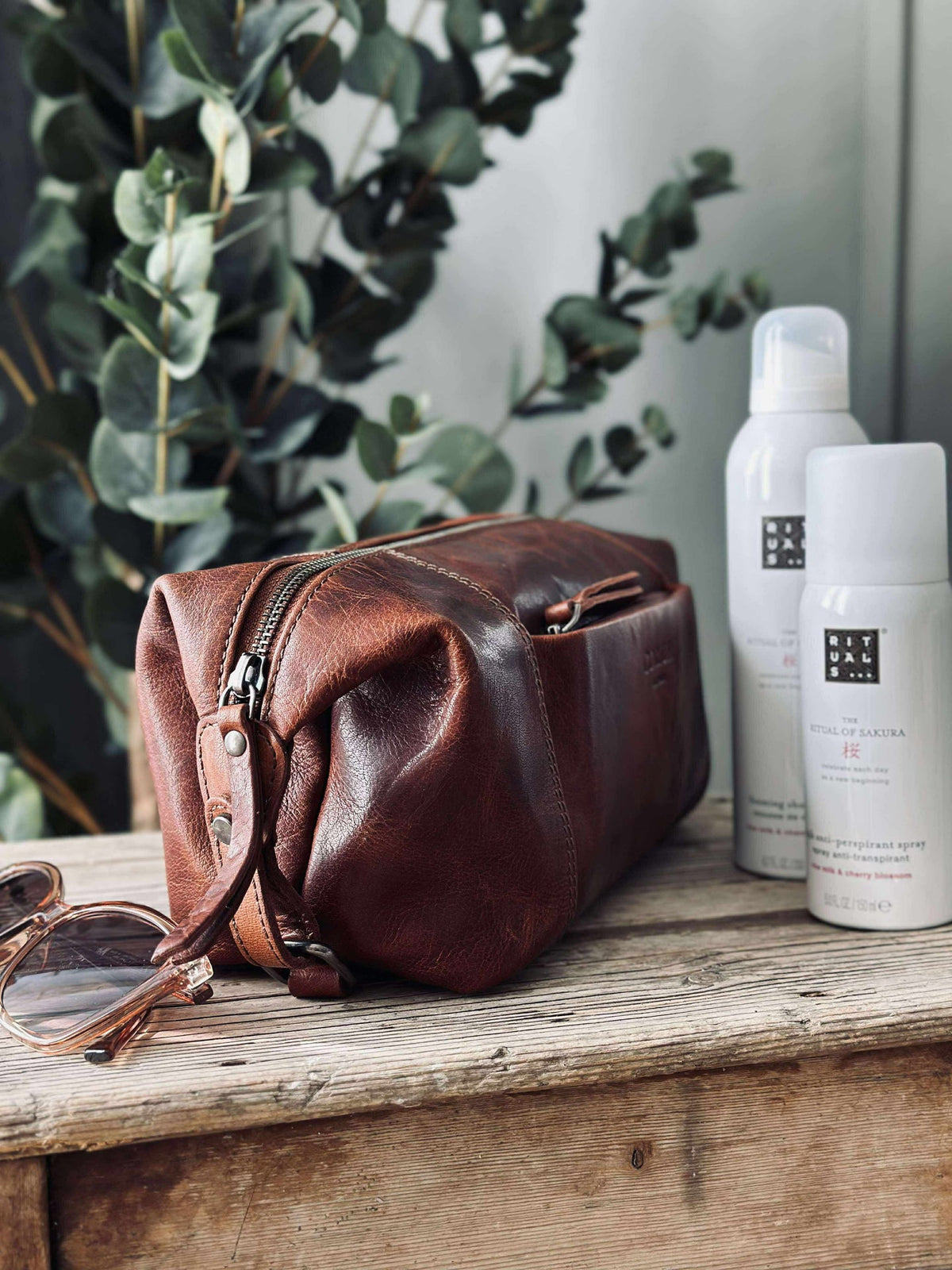 Trousse de toilette - Raw deluxe, Italie cognac
