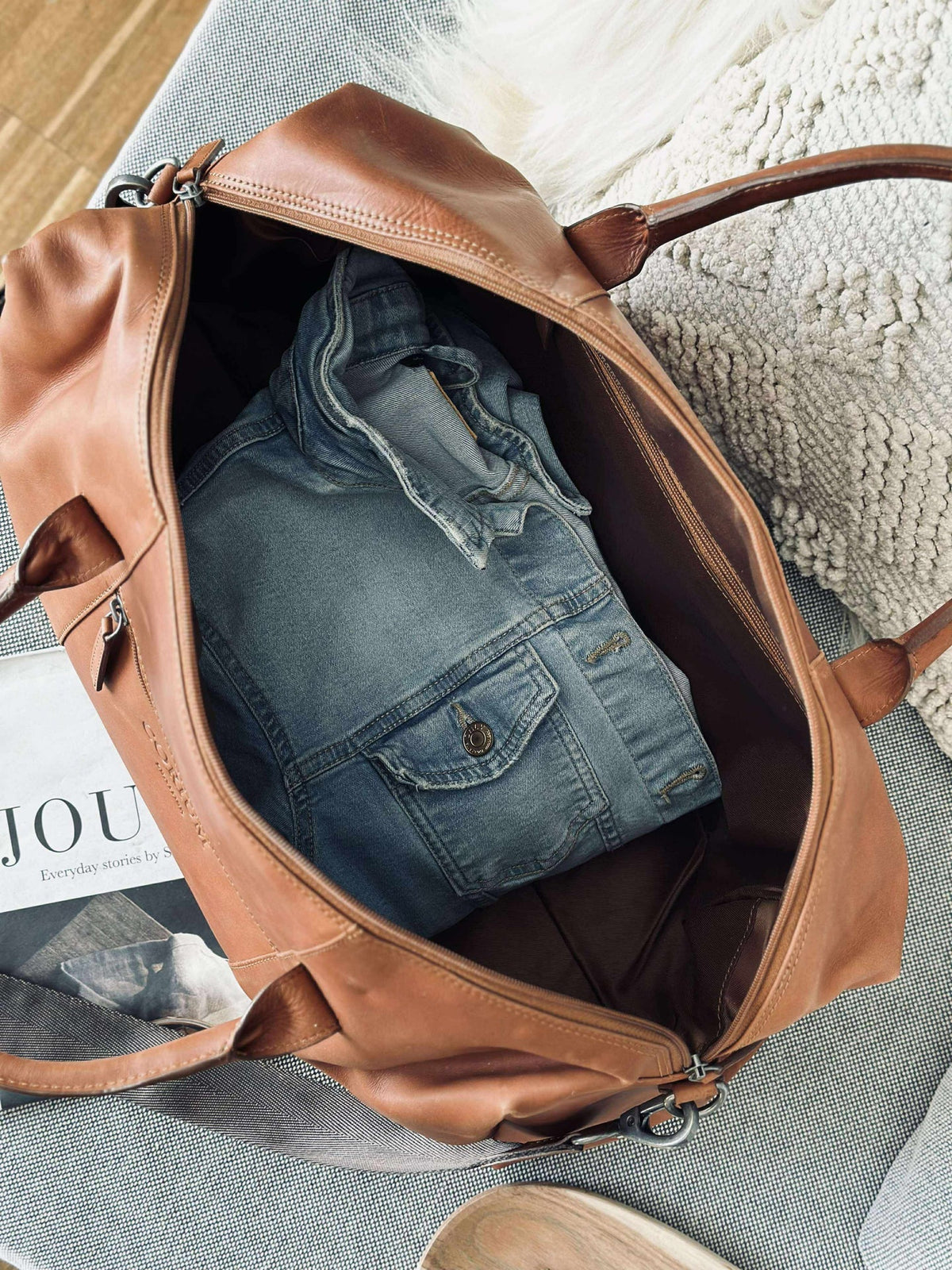 Sac de week-end LONDON cognac
