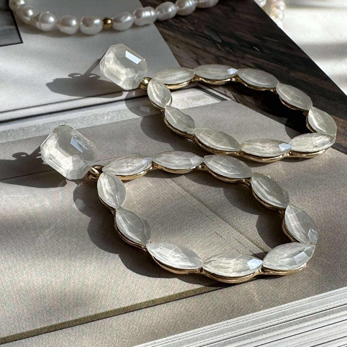 Boucles d’oreilles Melrose - Blanc cassé