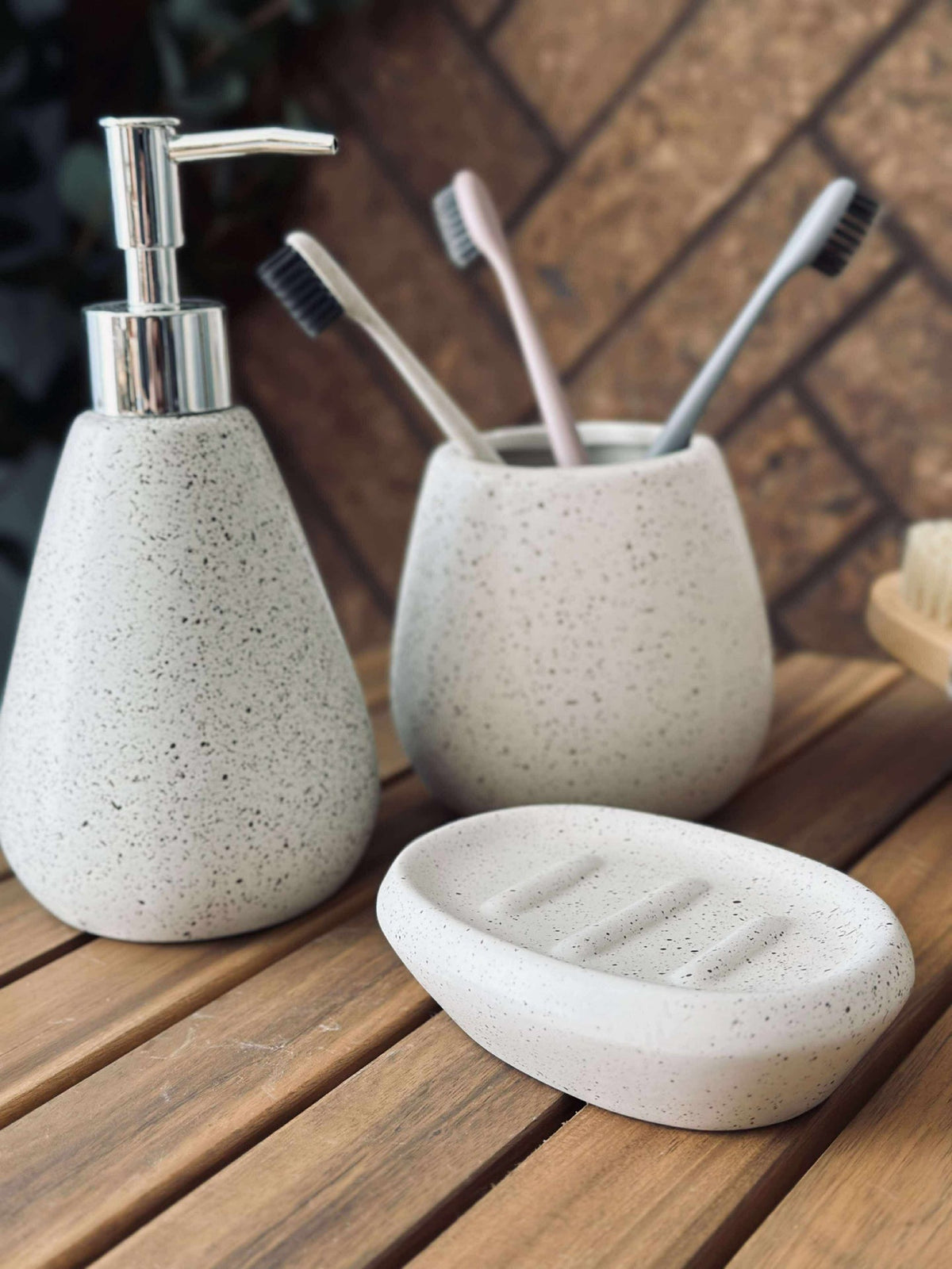 Set de salle de bain en 3 pièces - Nature