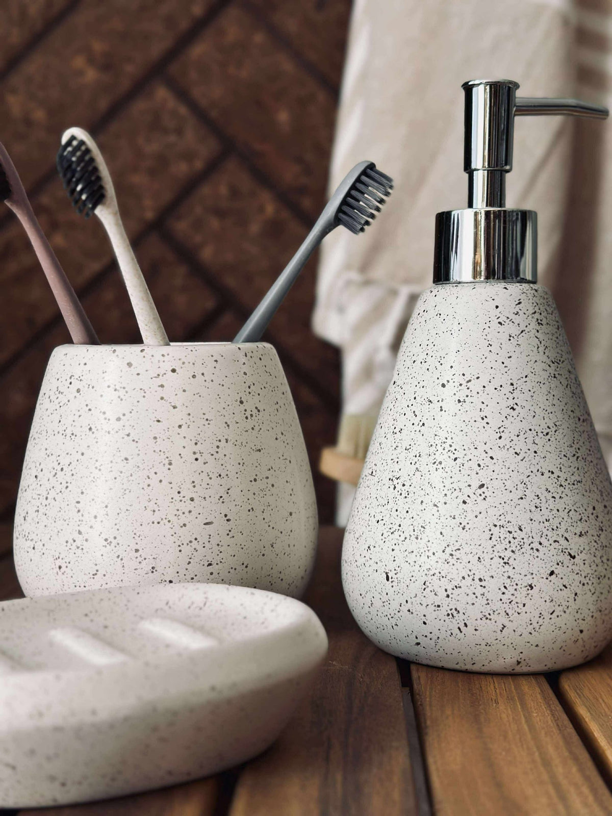 Set de salle de bain en 3 pièces - Nature
