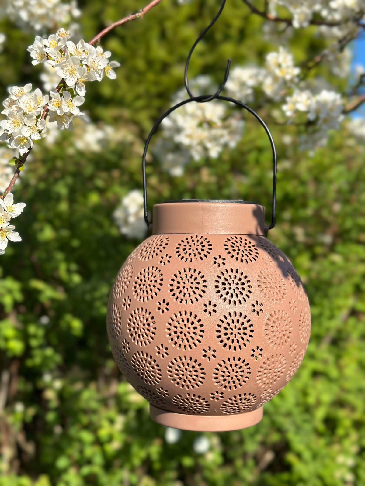 Lanterne avec suspension FIONA - Vieux rose