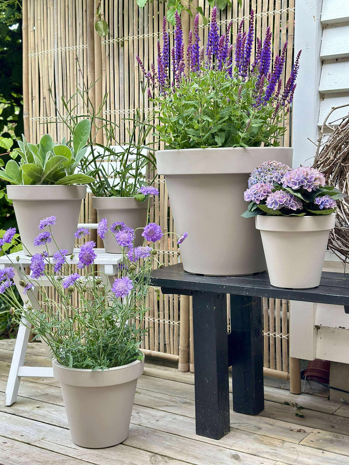Pot de jardin - Recyclé Beige Dia 25 cm