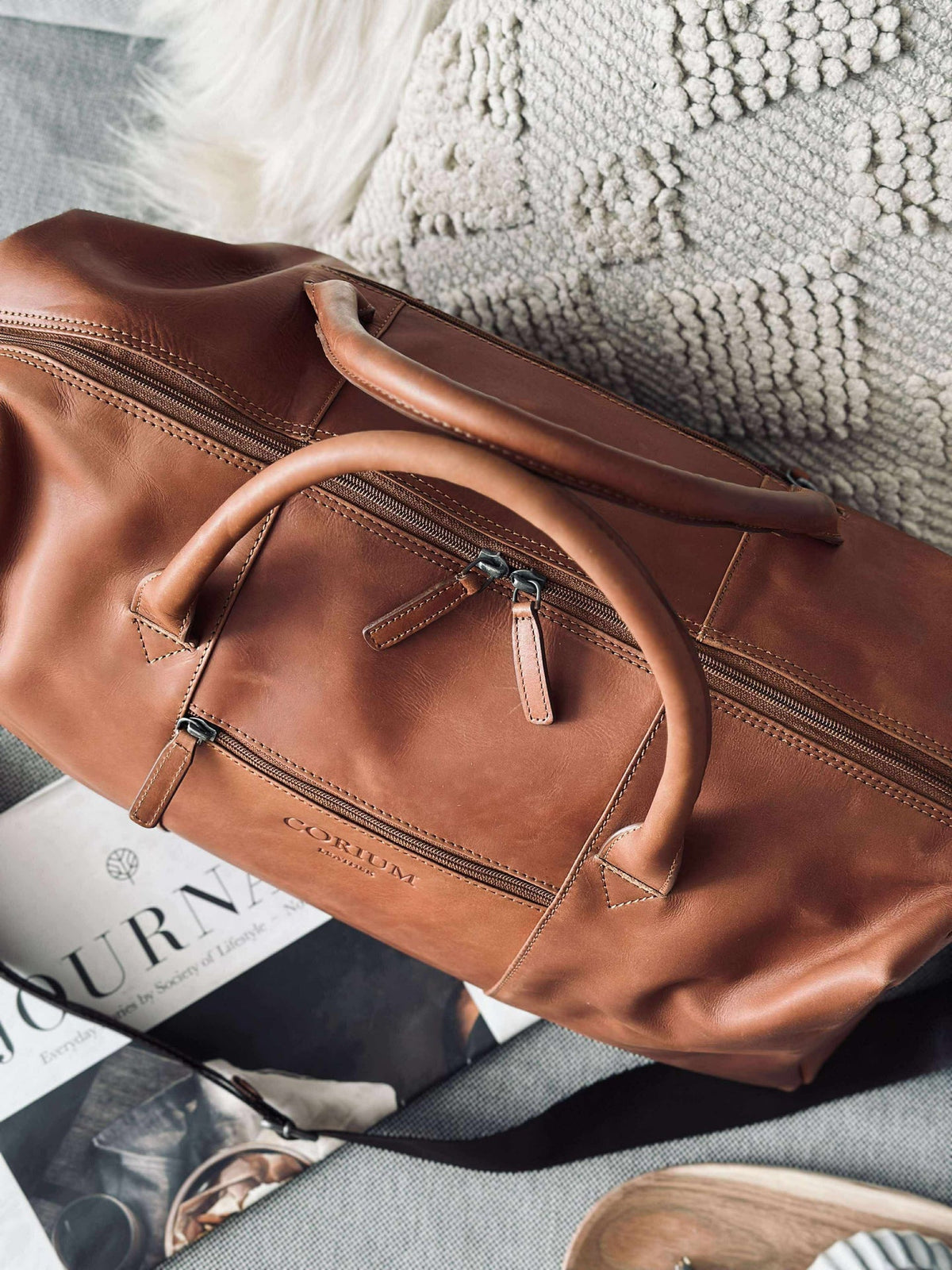 Sac de week-end LONDON cognac