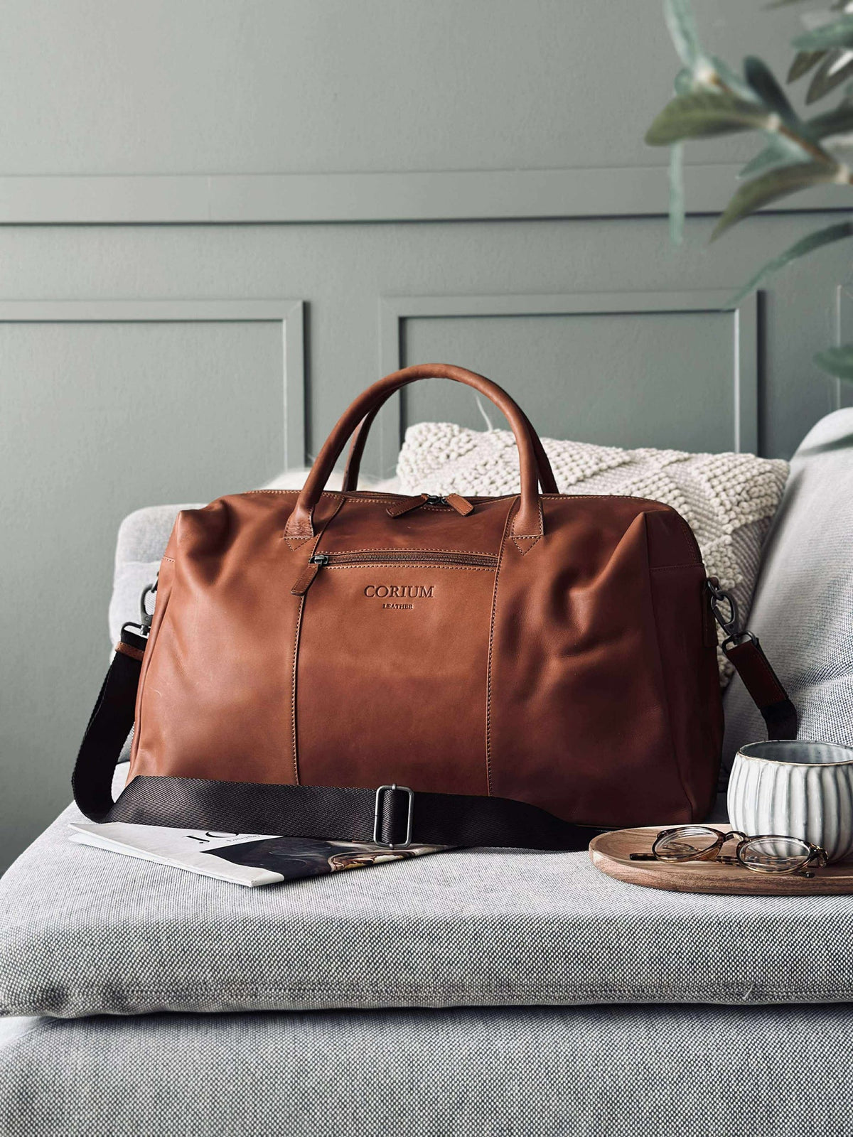Sac de week-end LONDON cognac