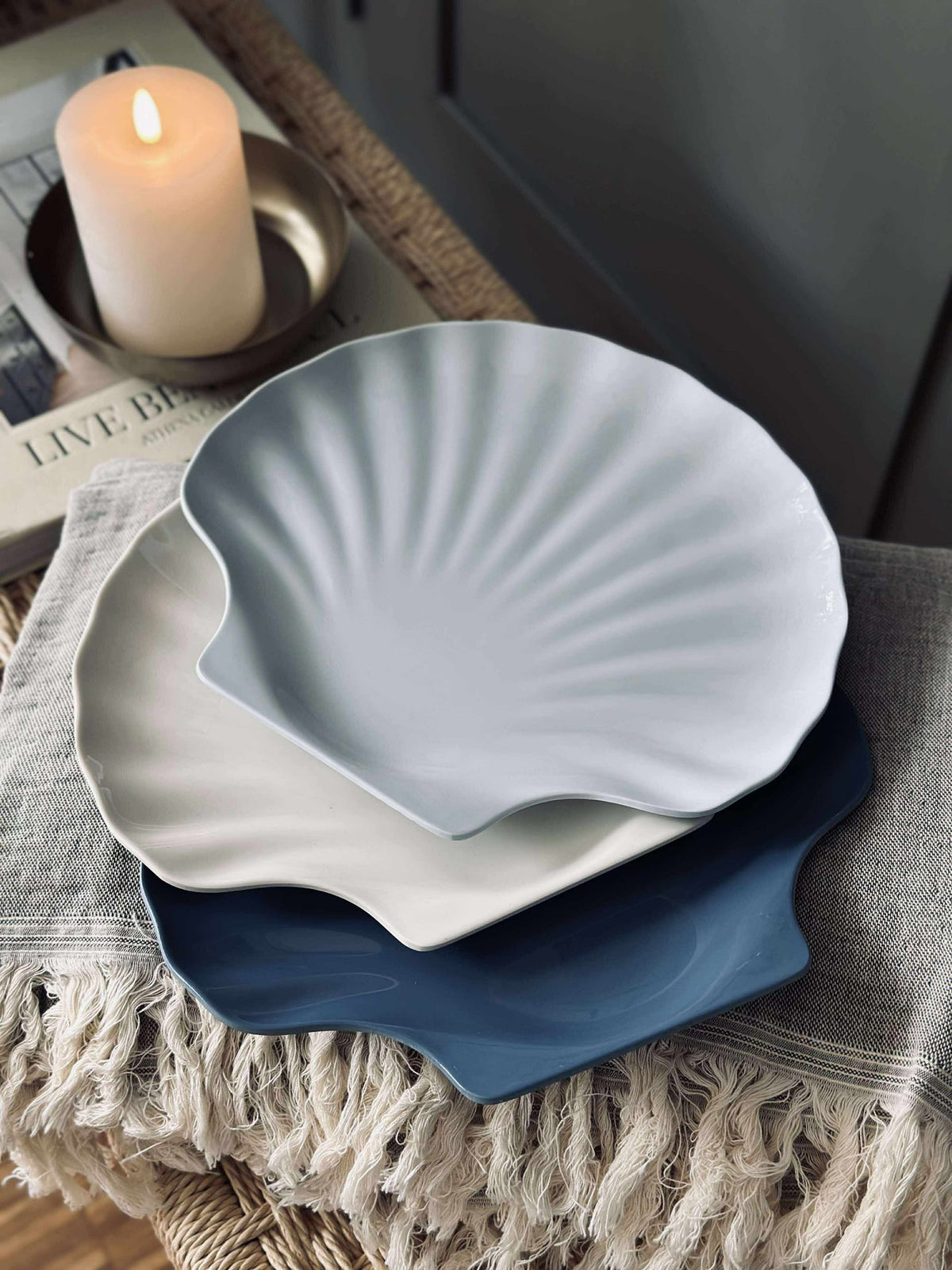 Assiette en mélamine - Coquillage crème