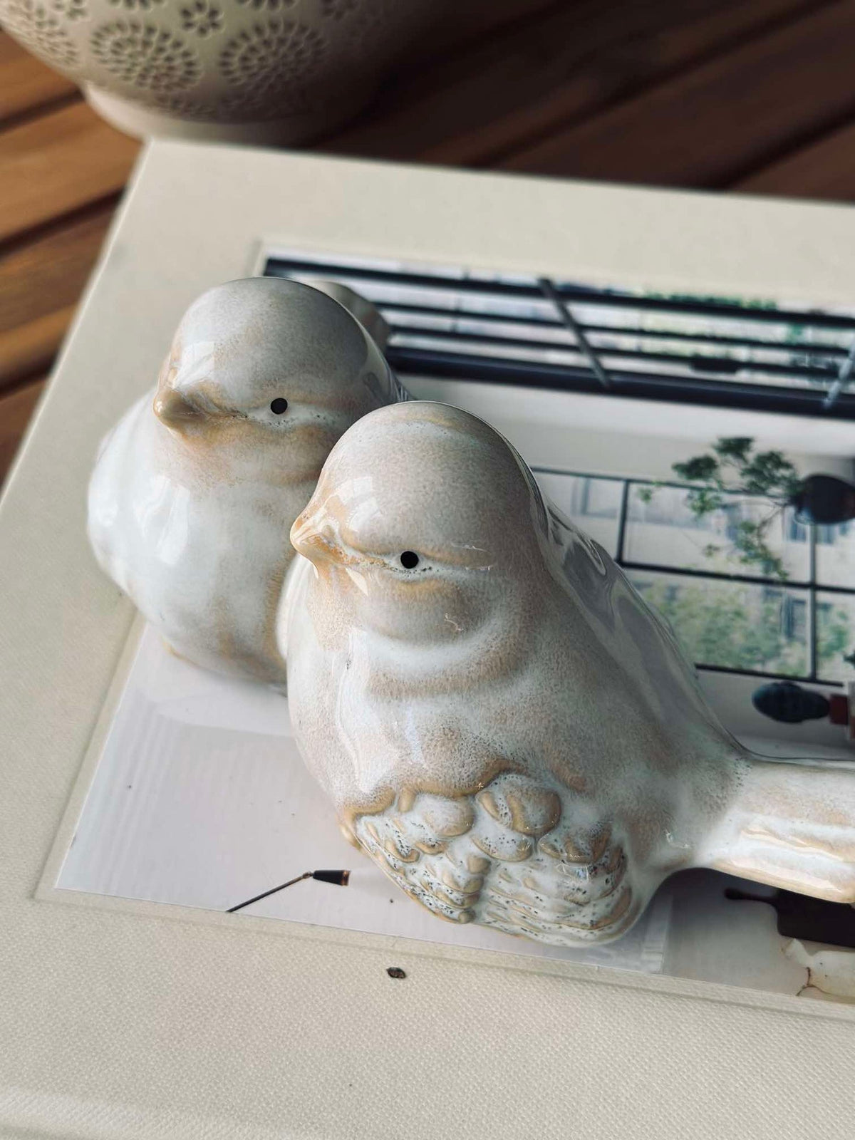 Paire d’oiseaux - Beige