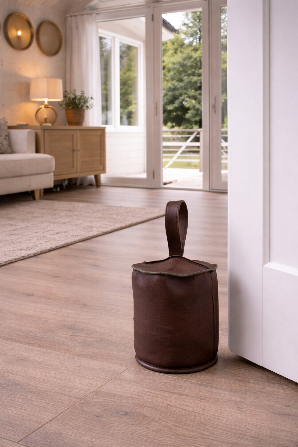 Cale-porte – Cuir brun