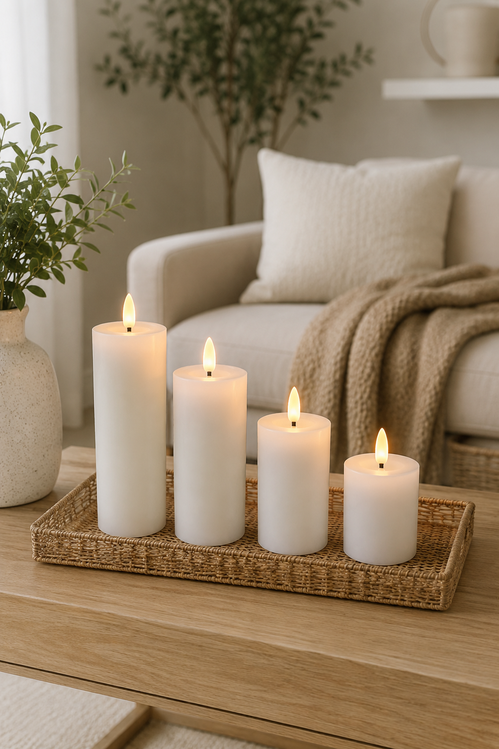 Bougie bloc blanche dia 6 cm - Plusieurs tailles