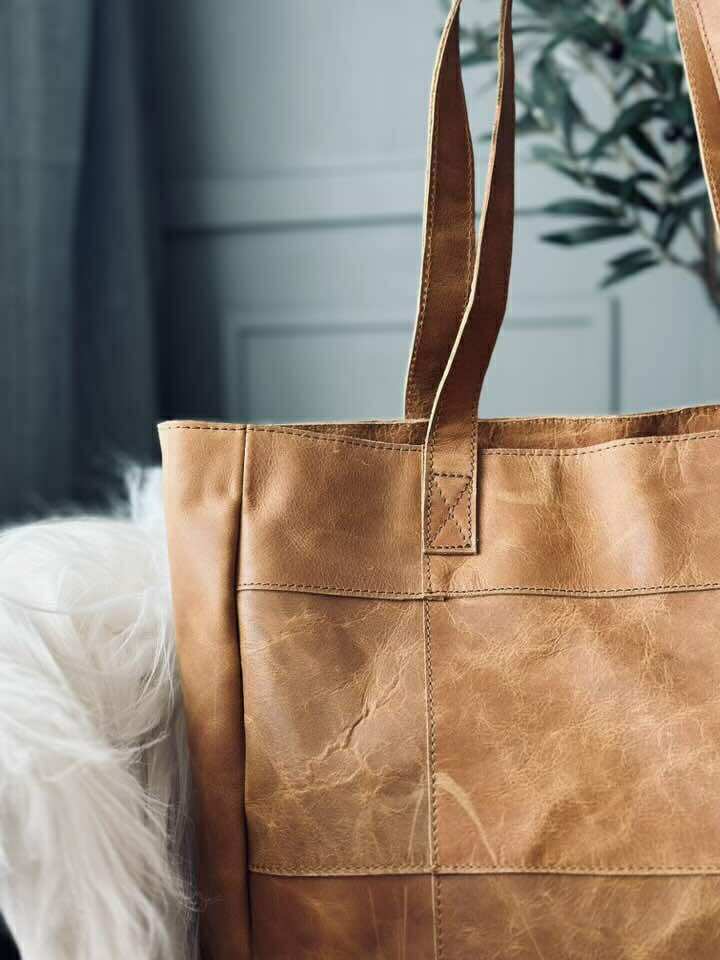Shopper - Cognac / noir