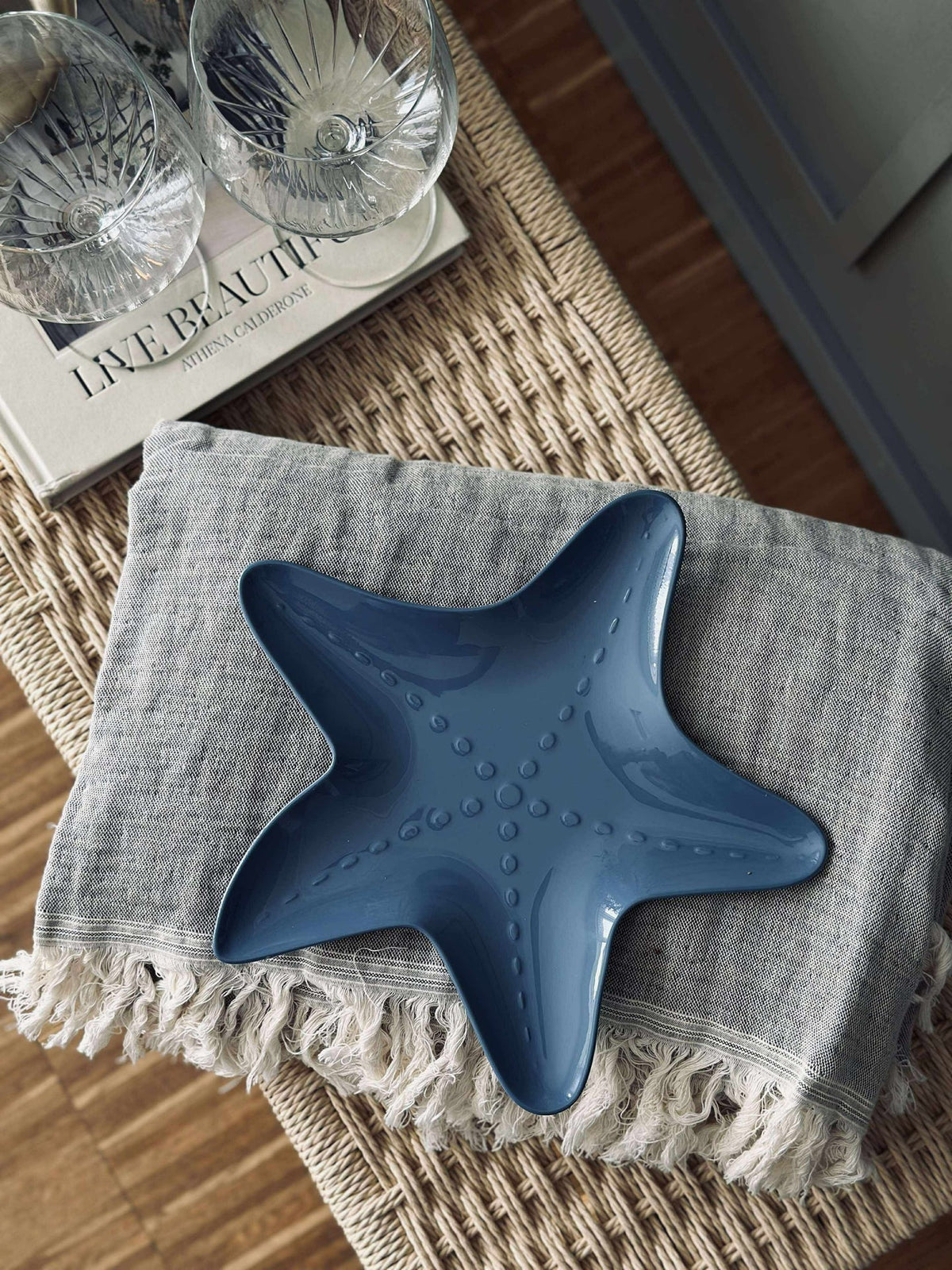 Assiette en mélamine - Étoile de mer bleue