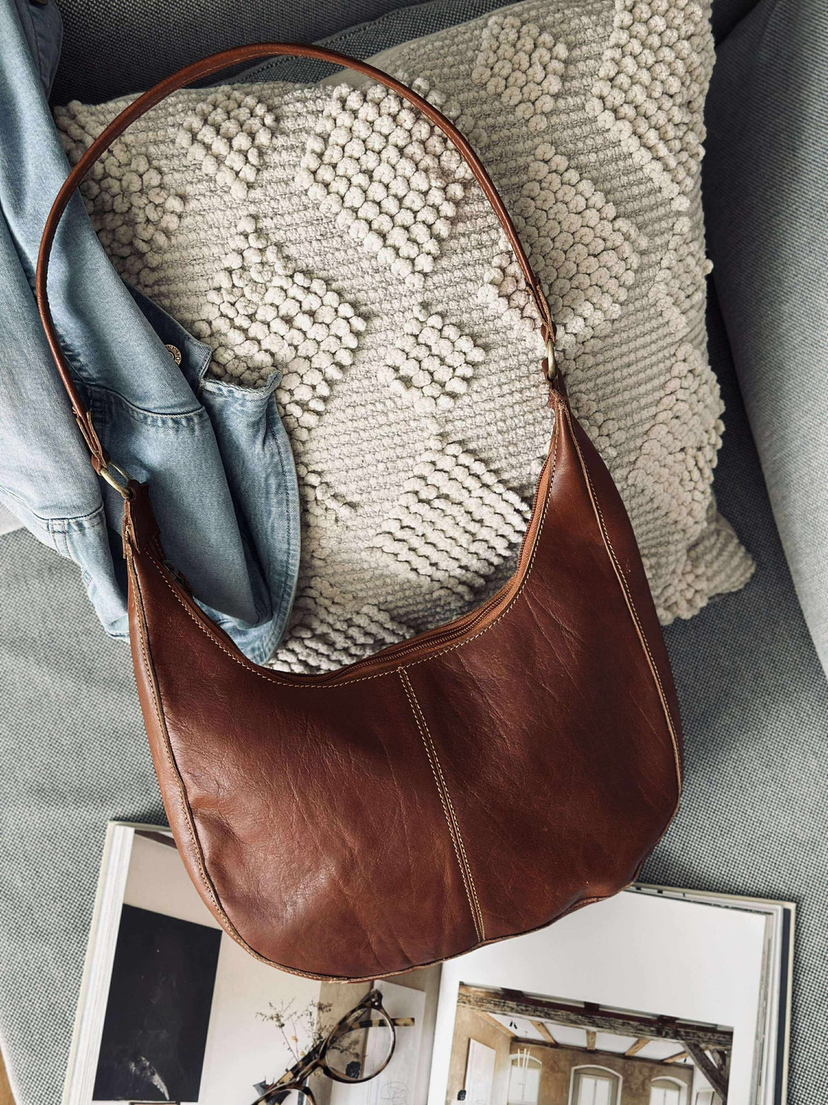Sac bandoulière Alicia - Cognac