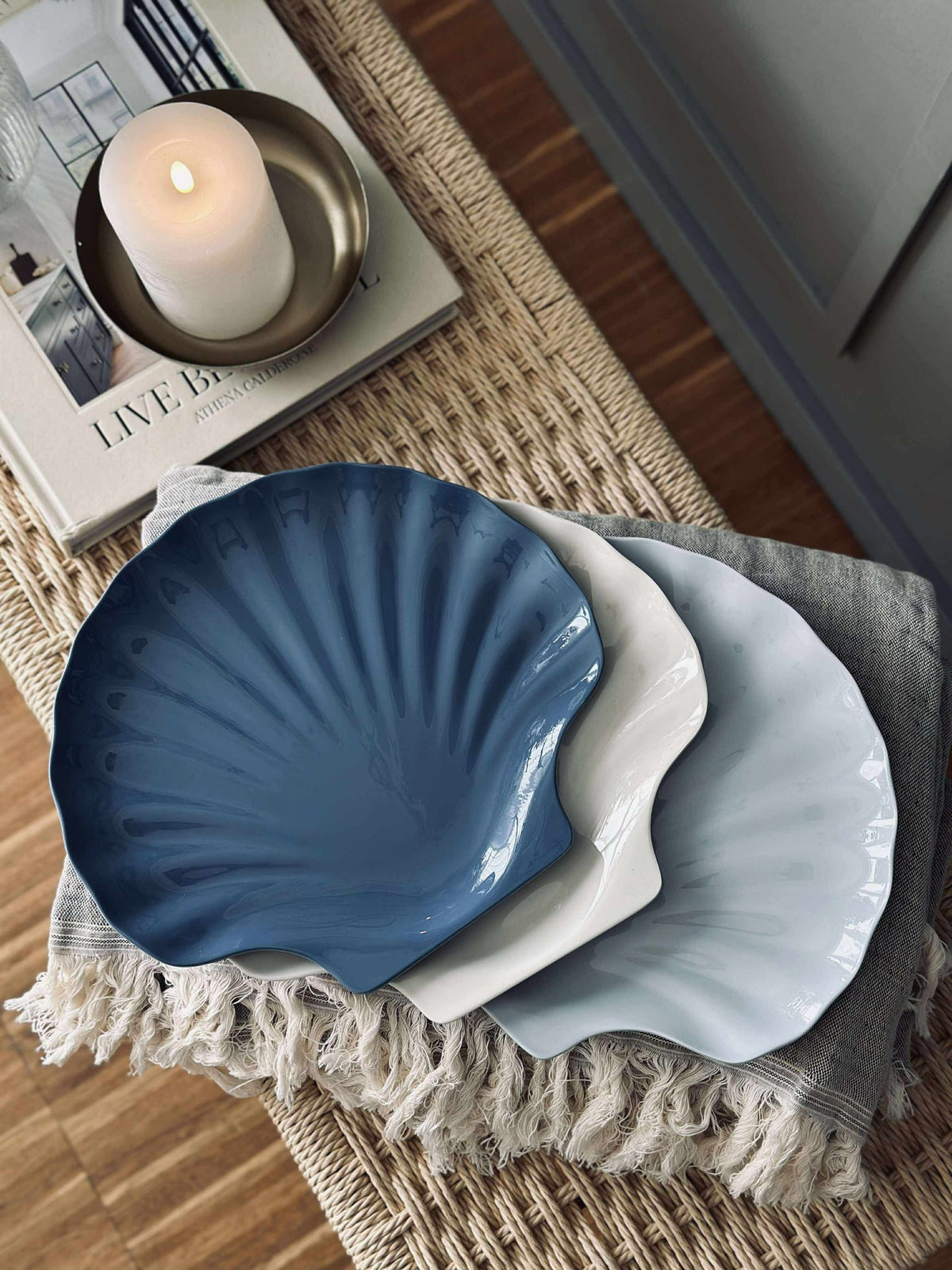 Assiette en mélamine - Coquillage crème