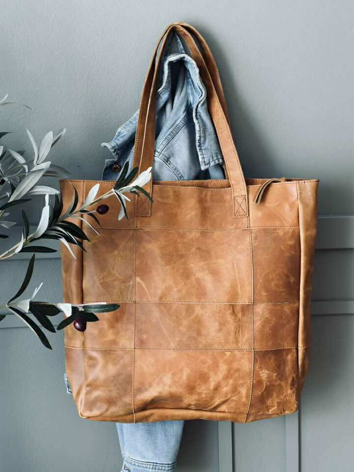 Shopper - Cognac / noir