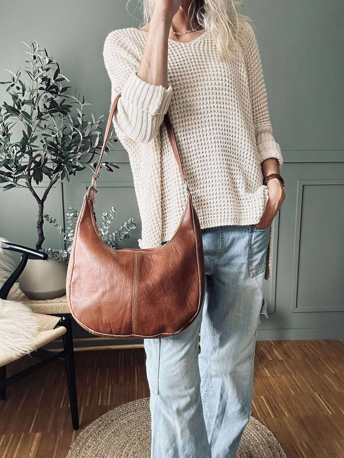 Sac bandoulière Alicia - Cognac
