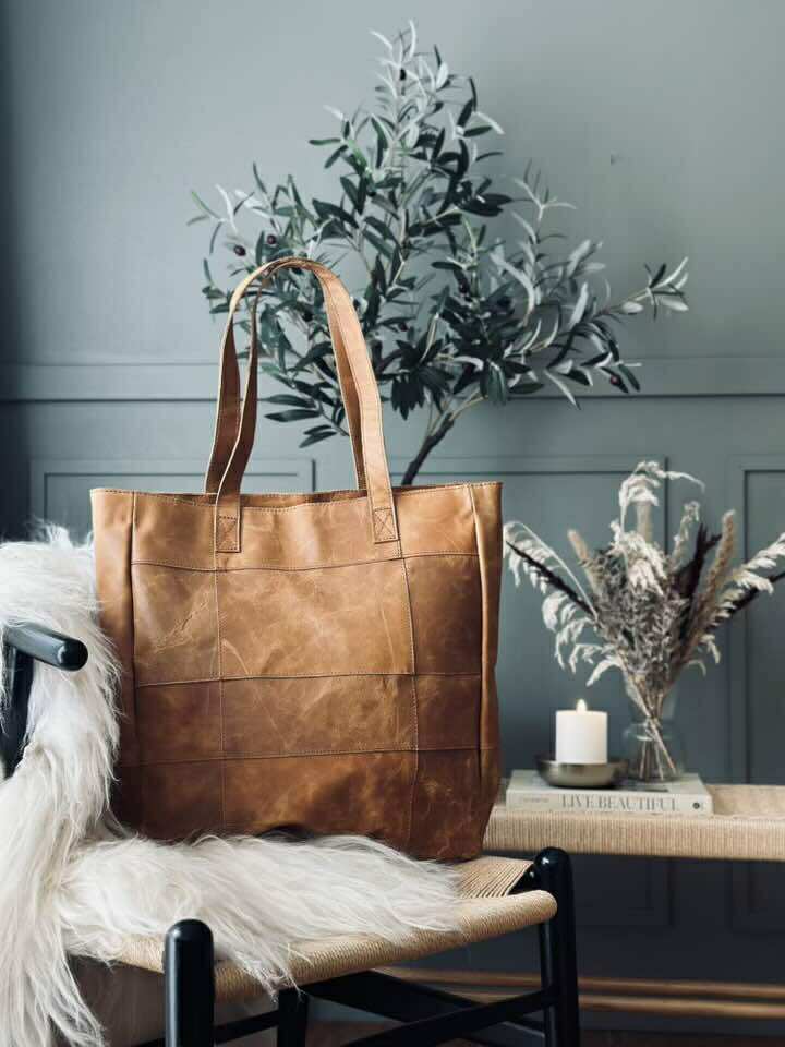 Shopper - Cognac / noir