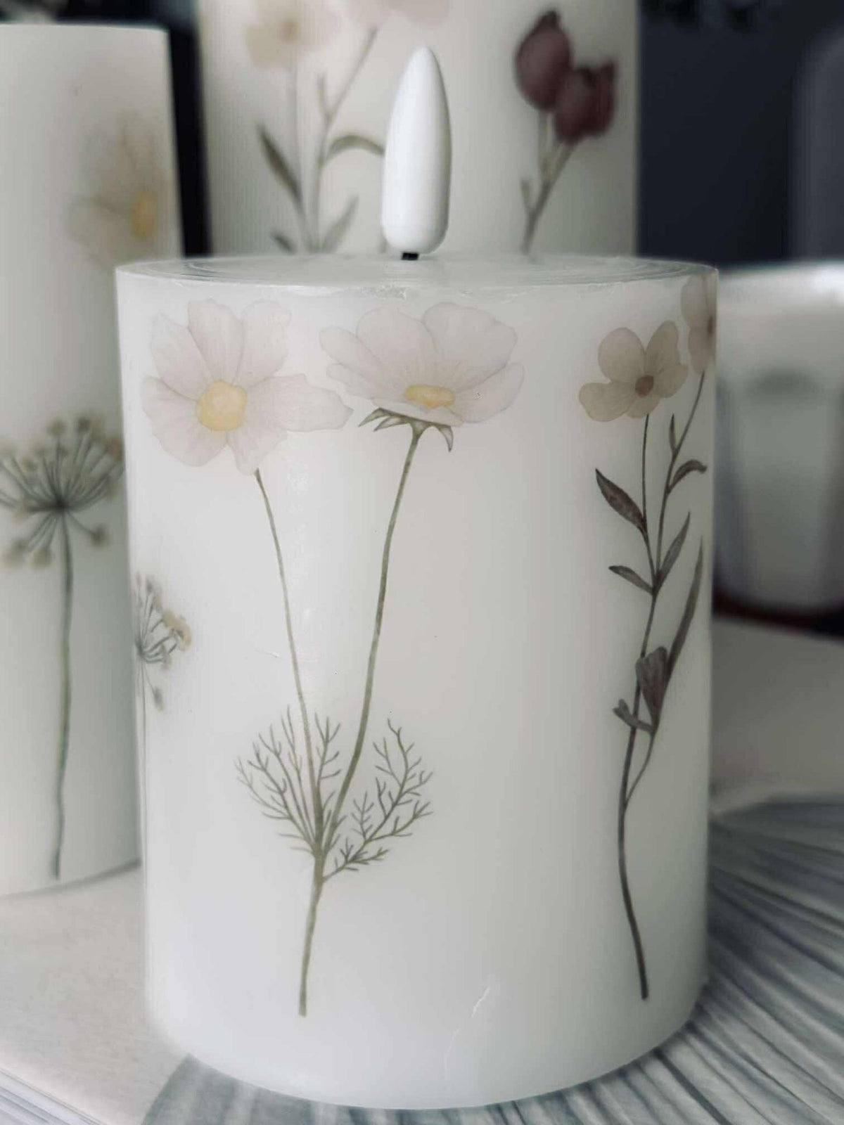 Bougies LED bloc FLOWER – Lot de 3 avec télécommande