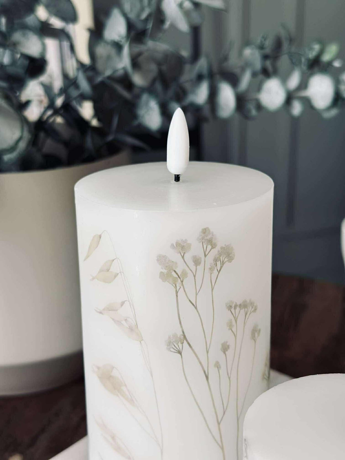 Bougies LED bloc FLOWER – Lot de 3 avec télécommande