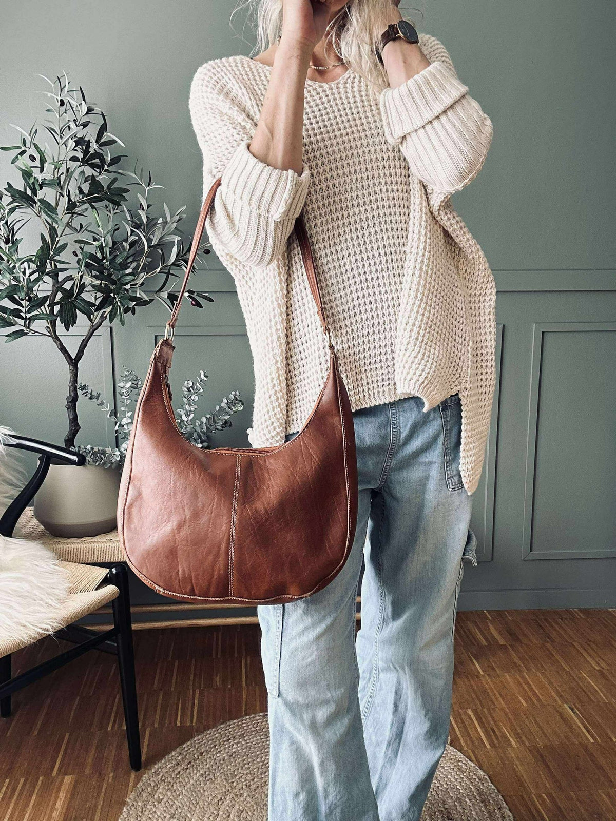 Sac bandoulière Alicia - Cognac