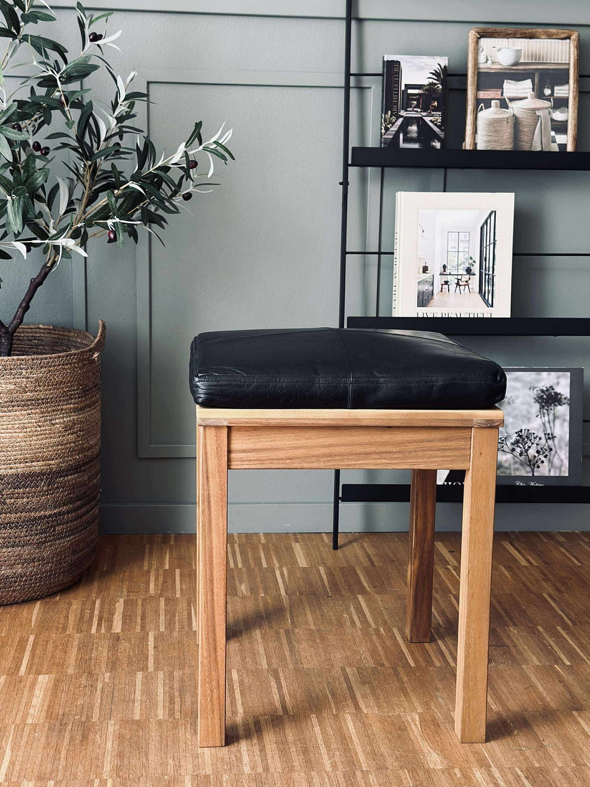 Coussin Tokyo en cuir - 40x40 Noir