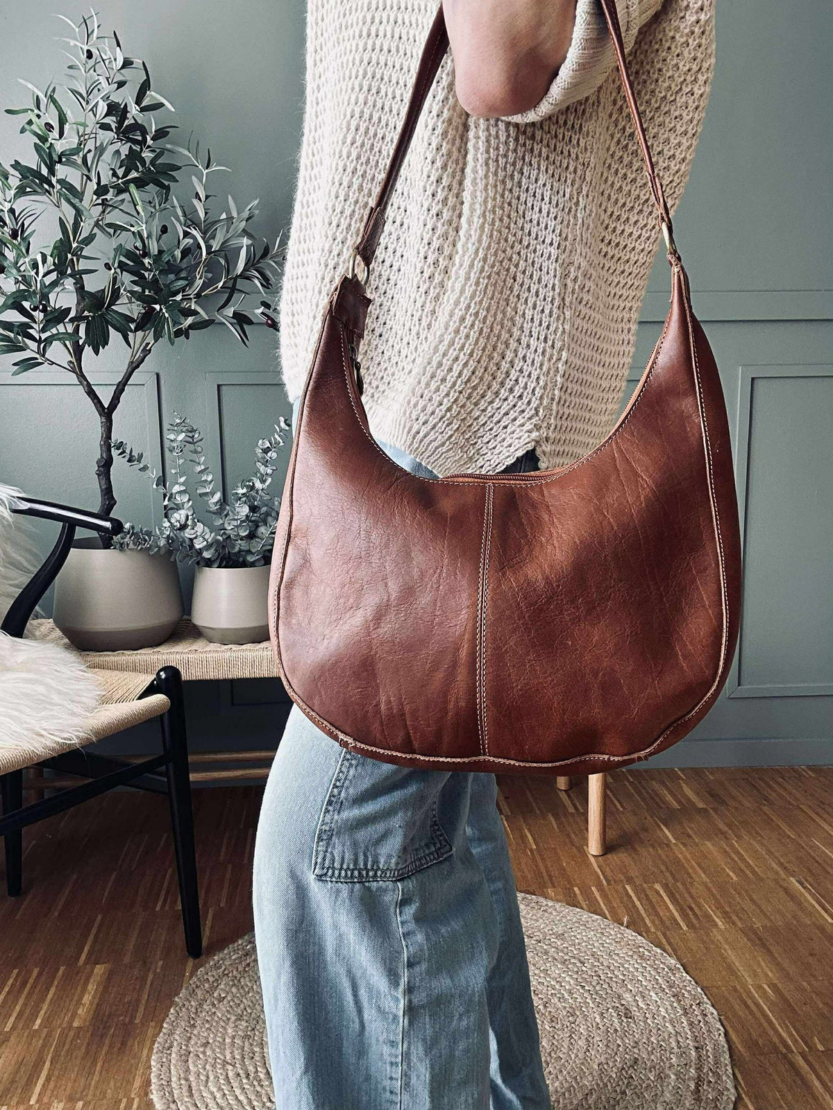 Sac bandoulière Alicia - Cognac