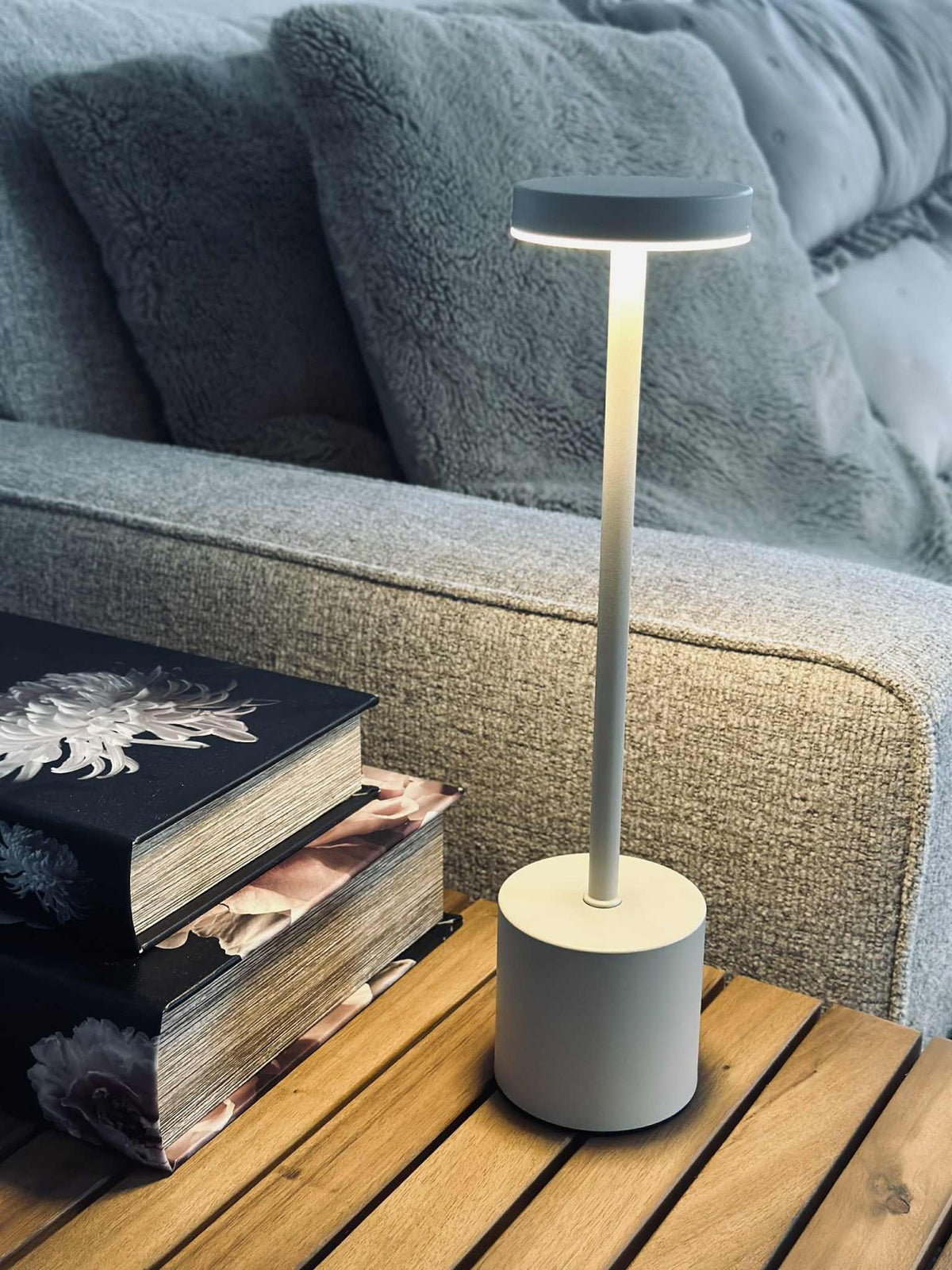 Lampe de table LED KELLY Crème - rechargeable