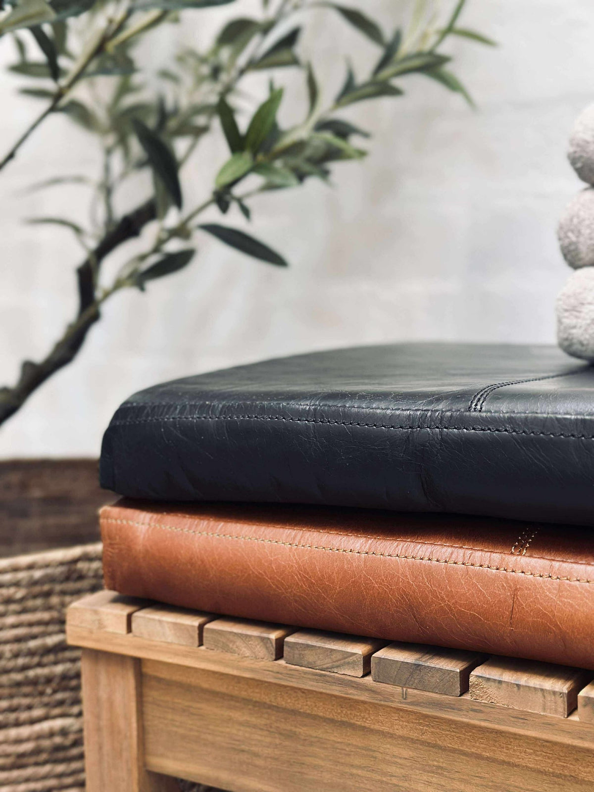 Galette en cuir Tokyo - 118 cm Cognac